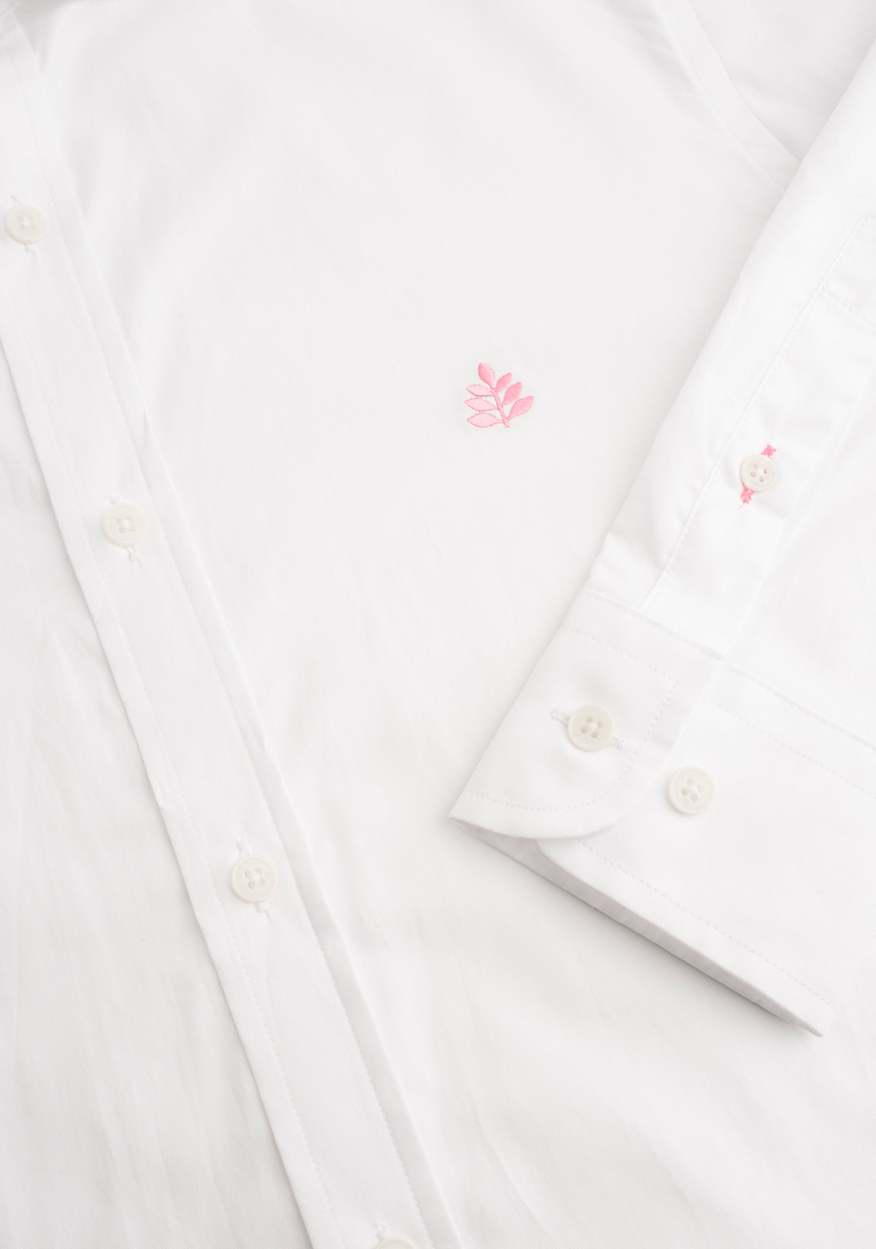 H CF Solid Color Shirt L-Ros White