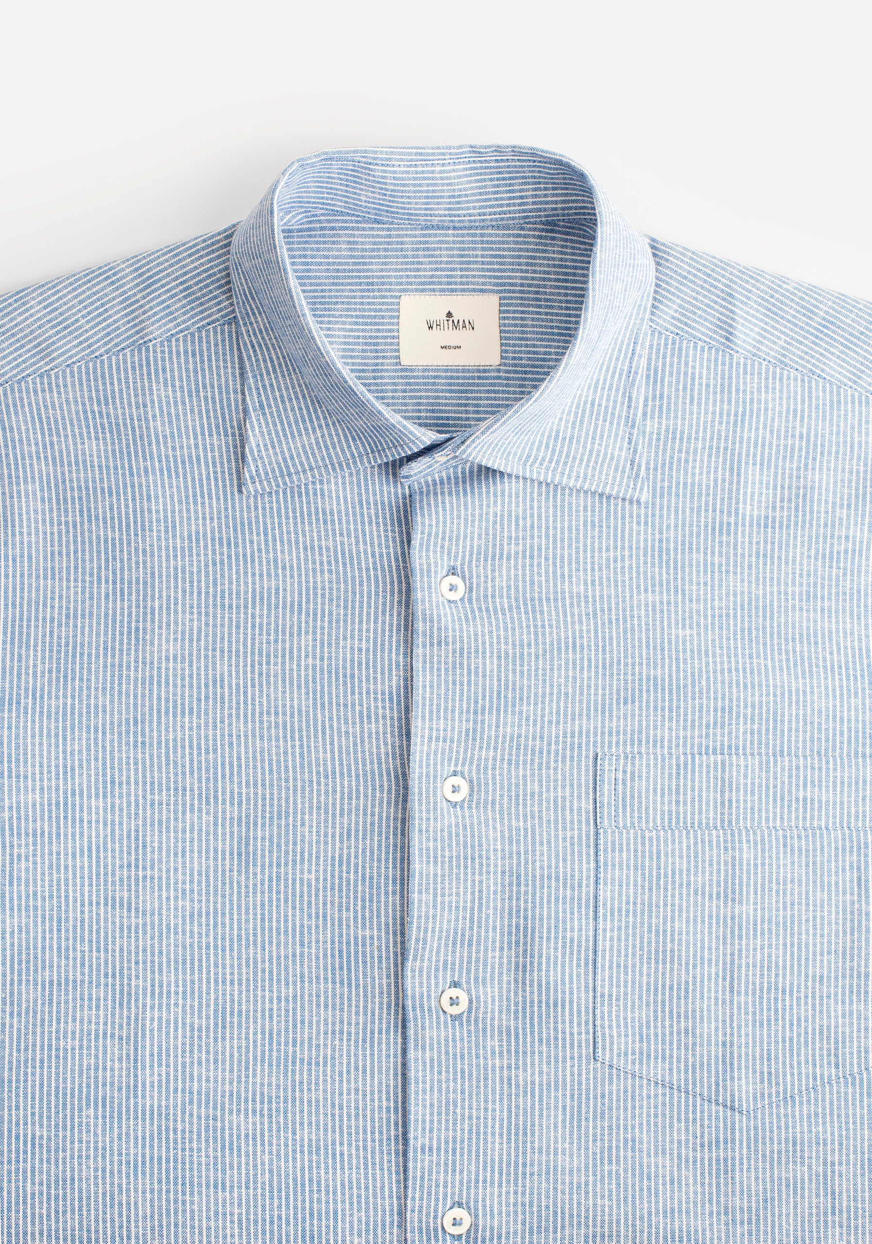 H CI Jamaica Shirt Medium Blue Thin Stripes