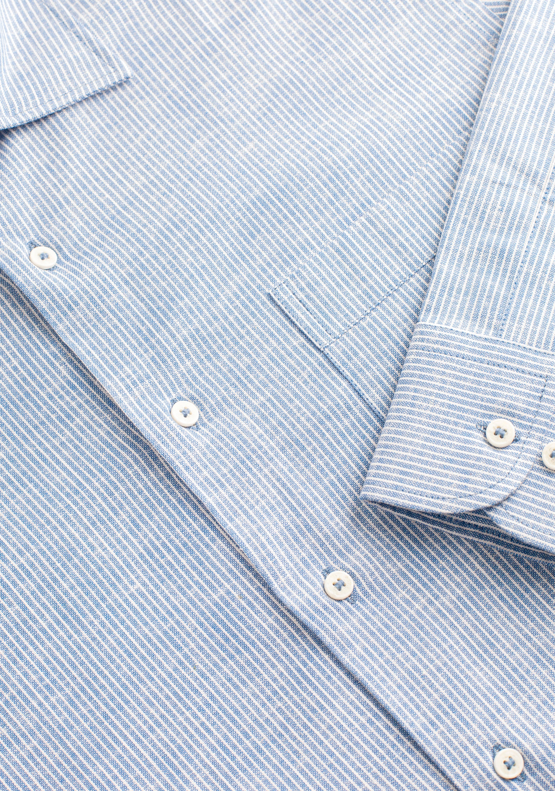 H CI Jamaica Shirt Medium Blue Thin Stripes