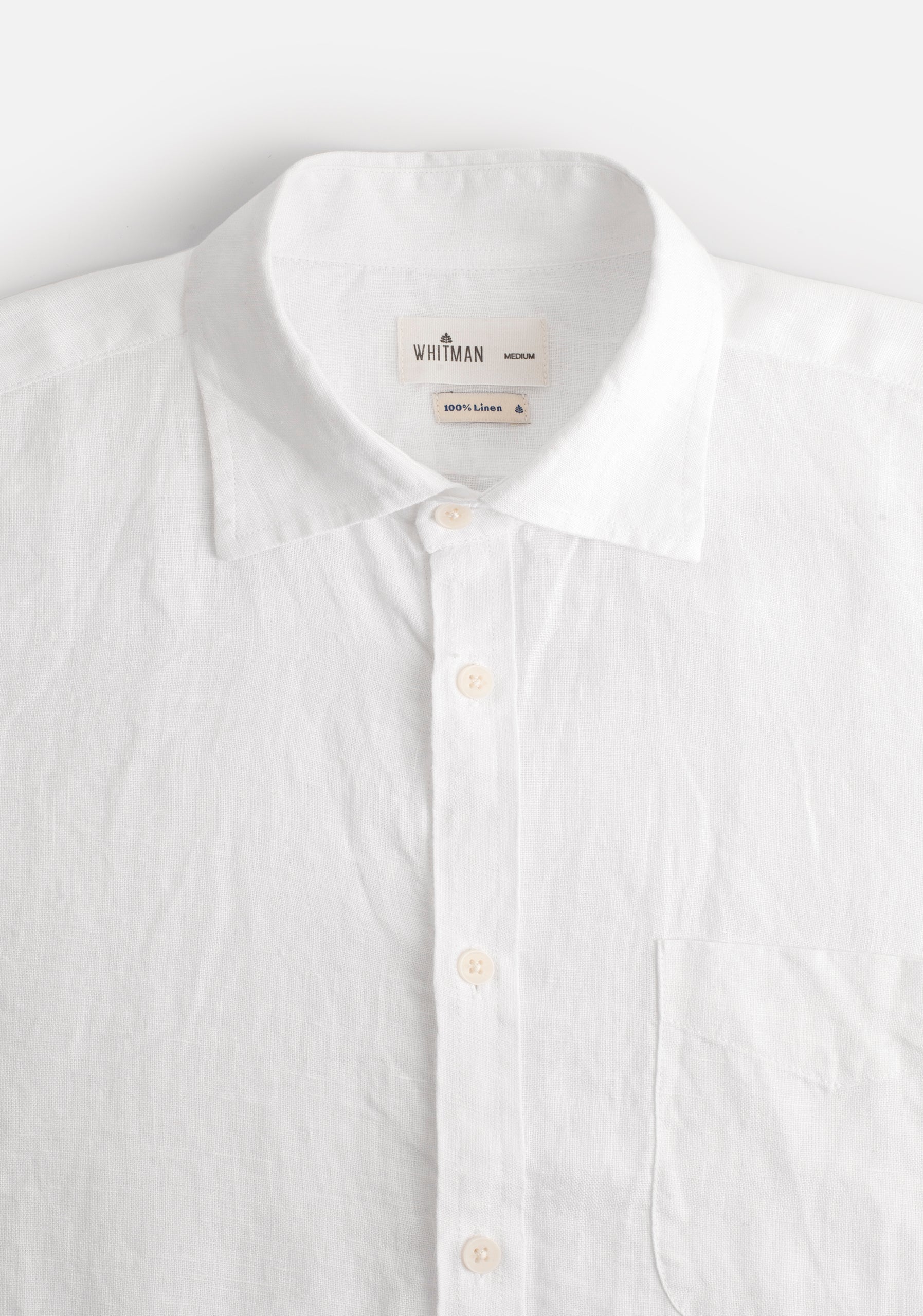 H CI Linen Shirt Plain White