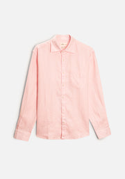 H CI Solid Color Light Pink Linen Shirt