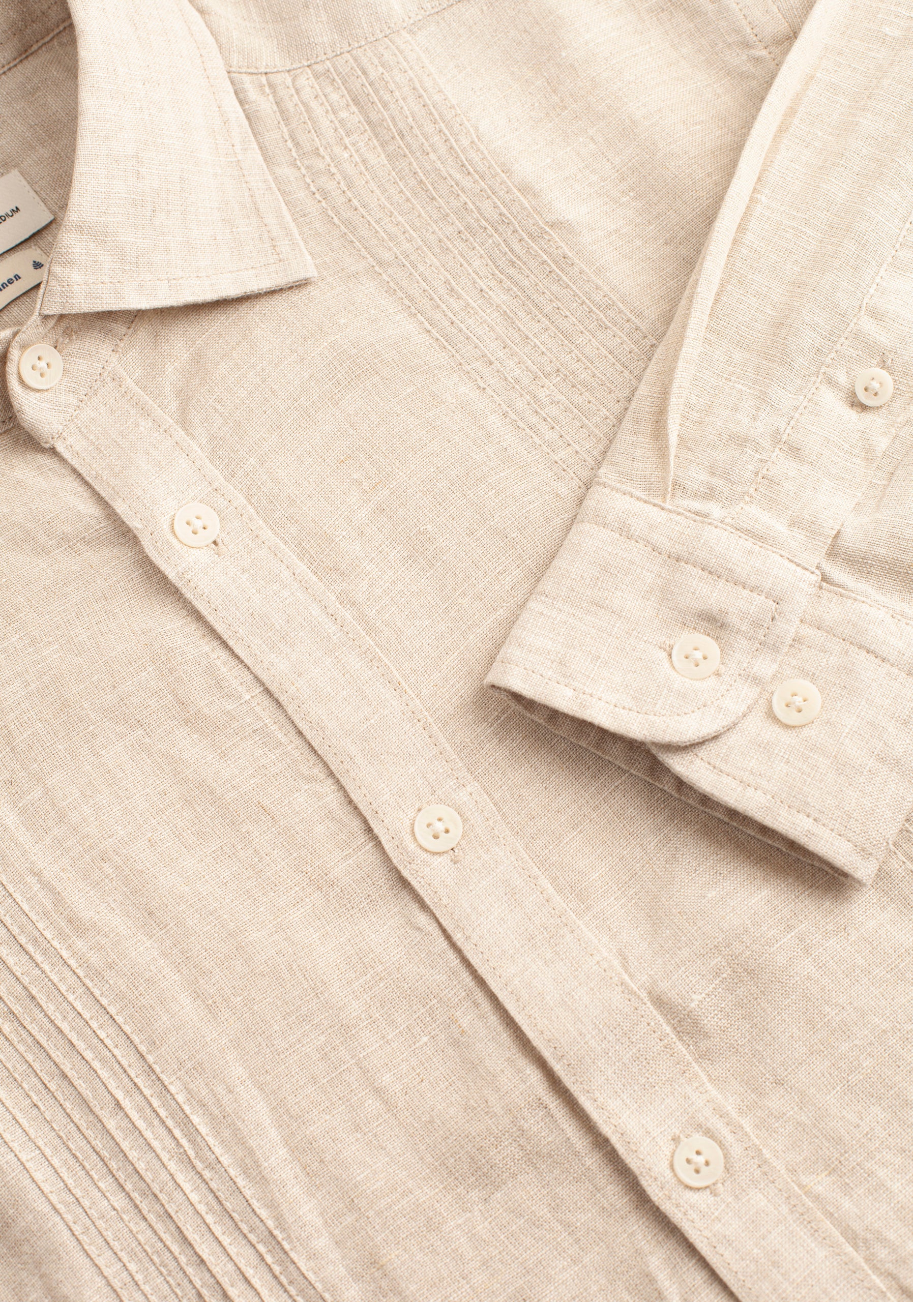H Cachao Oat-Colored Guayabera Shirt