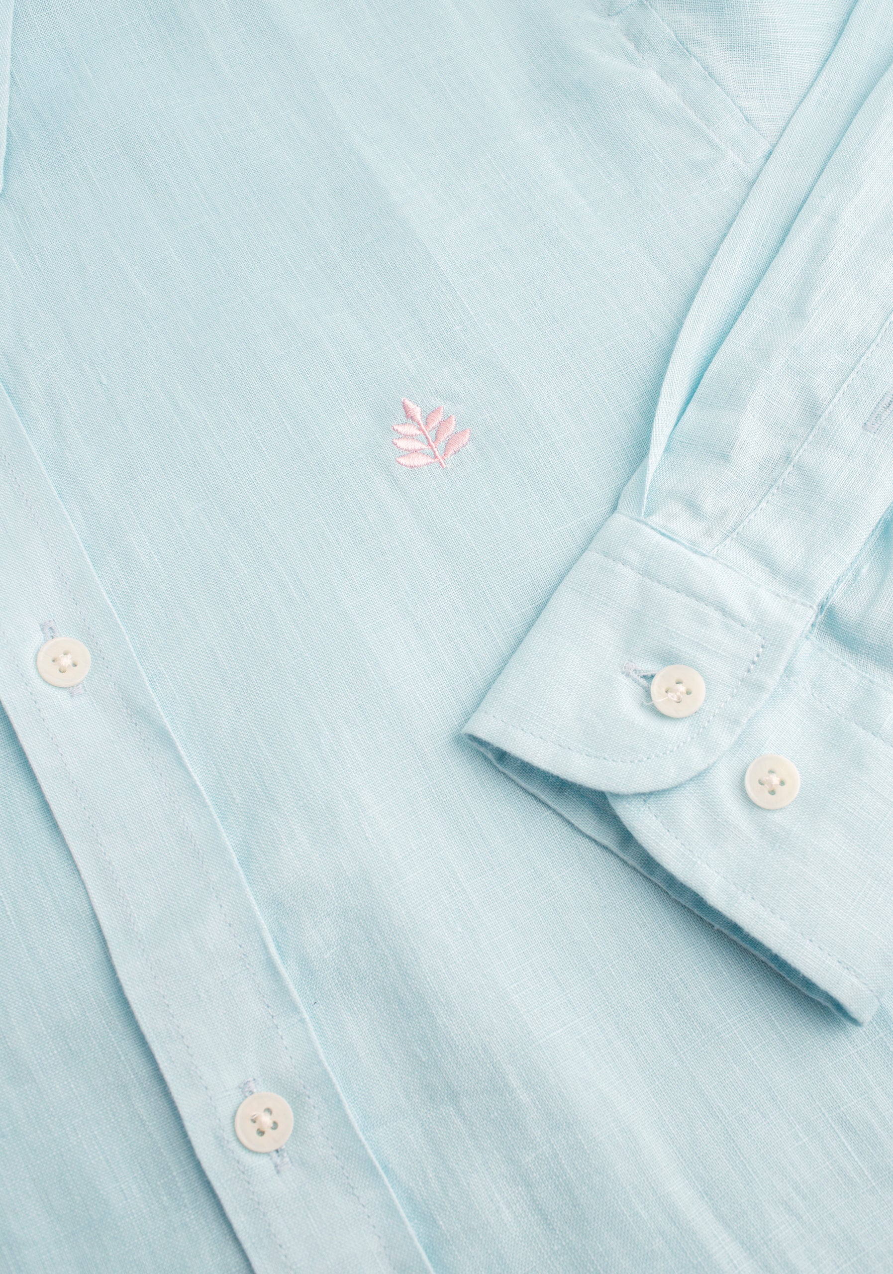 CBD Linen Shirt Solid Color L-Ros Light Blue