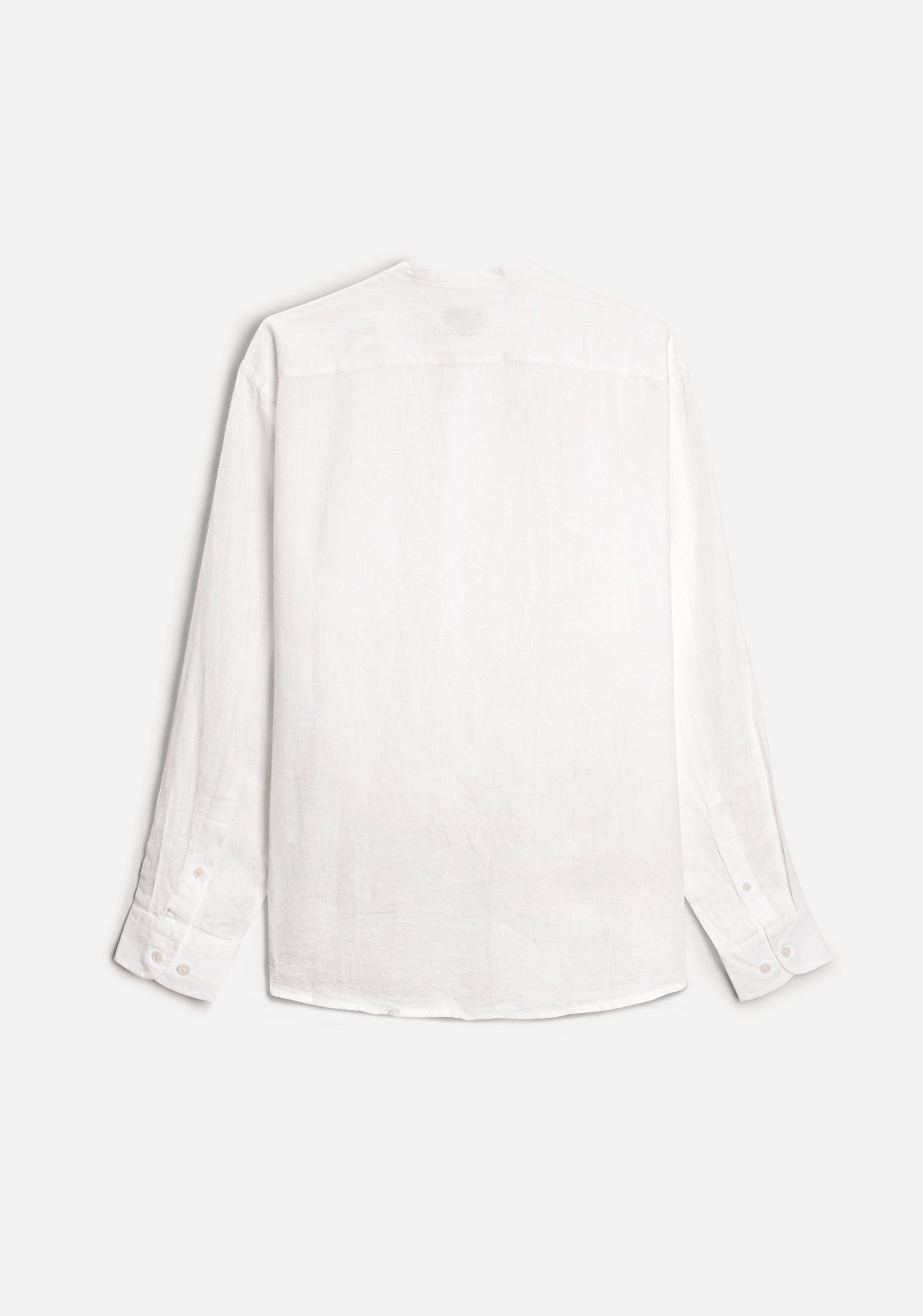 H Shirt Linen Nerú Collar White Pocket