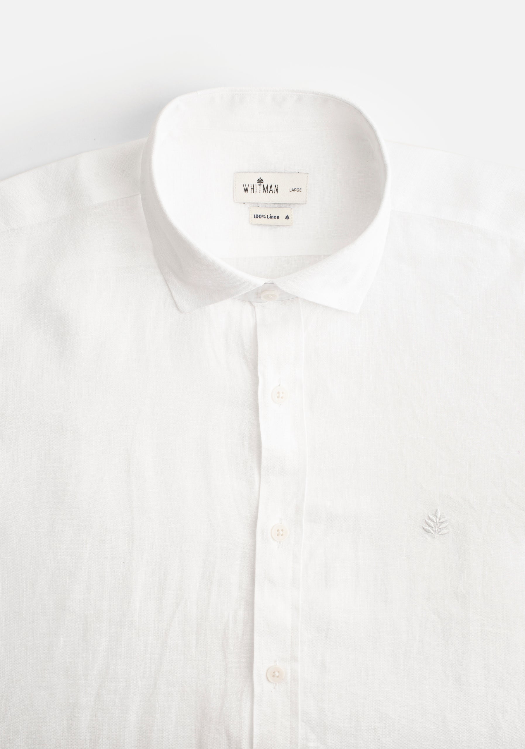 Linen Unicolor L-Atn White Shirt