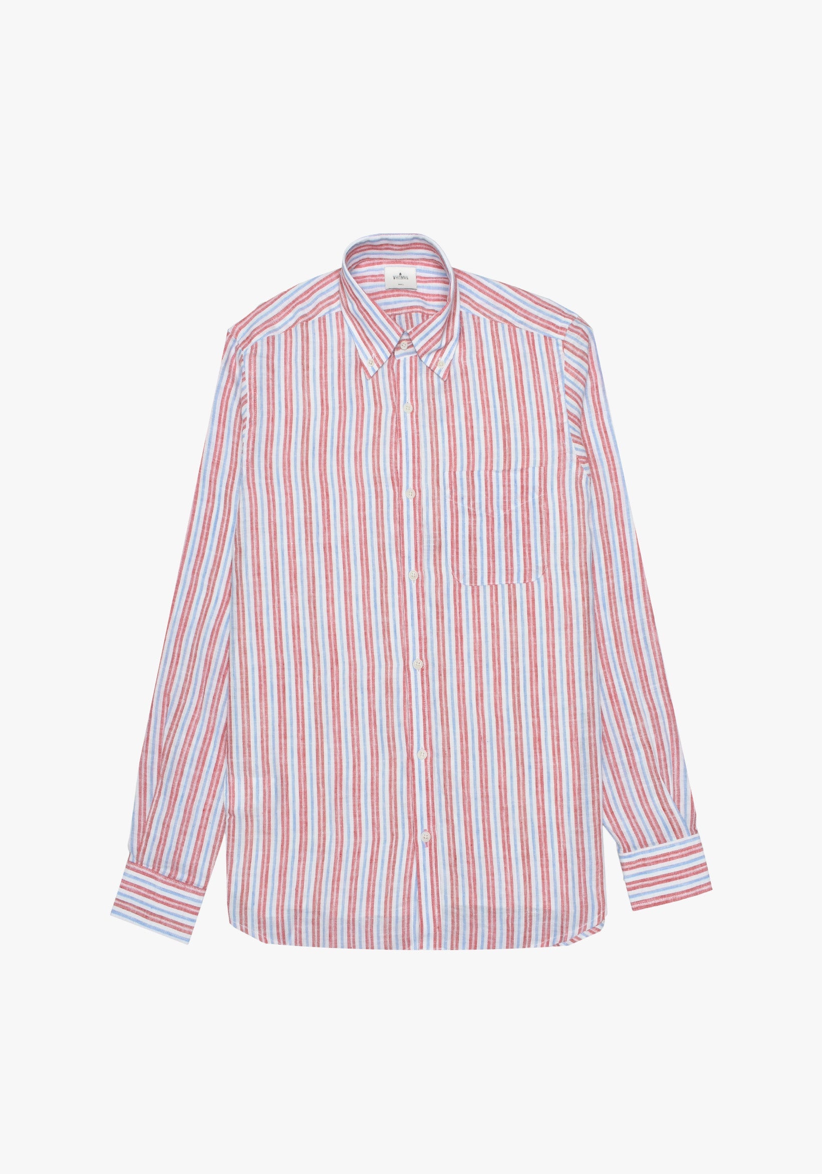 Linen Shirt Cbd Medium Lines Blue - White - Red