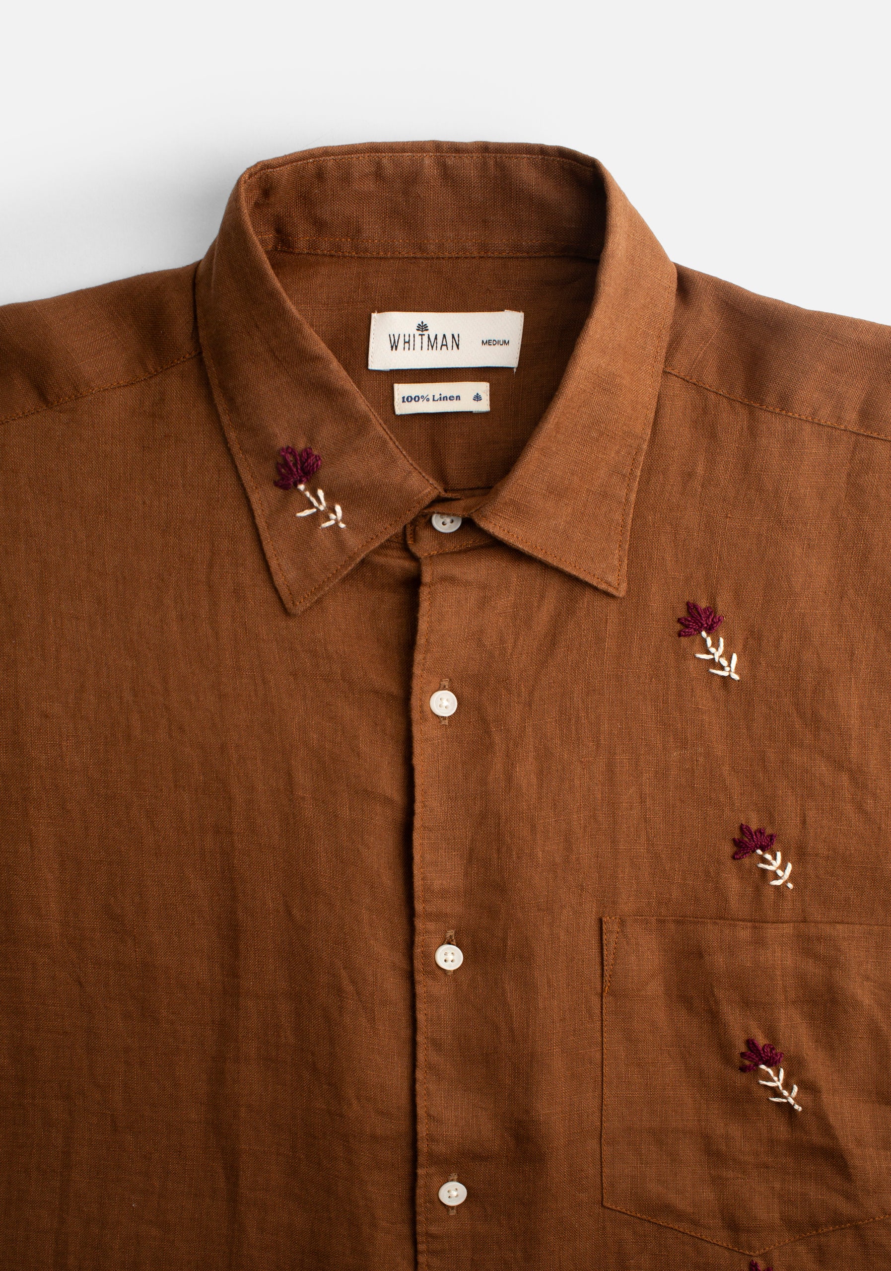 Shirt H Harlem Linen APL. Bord. Tobacco