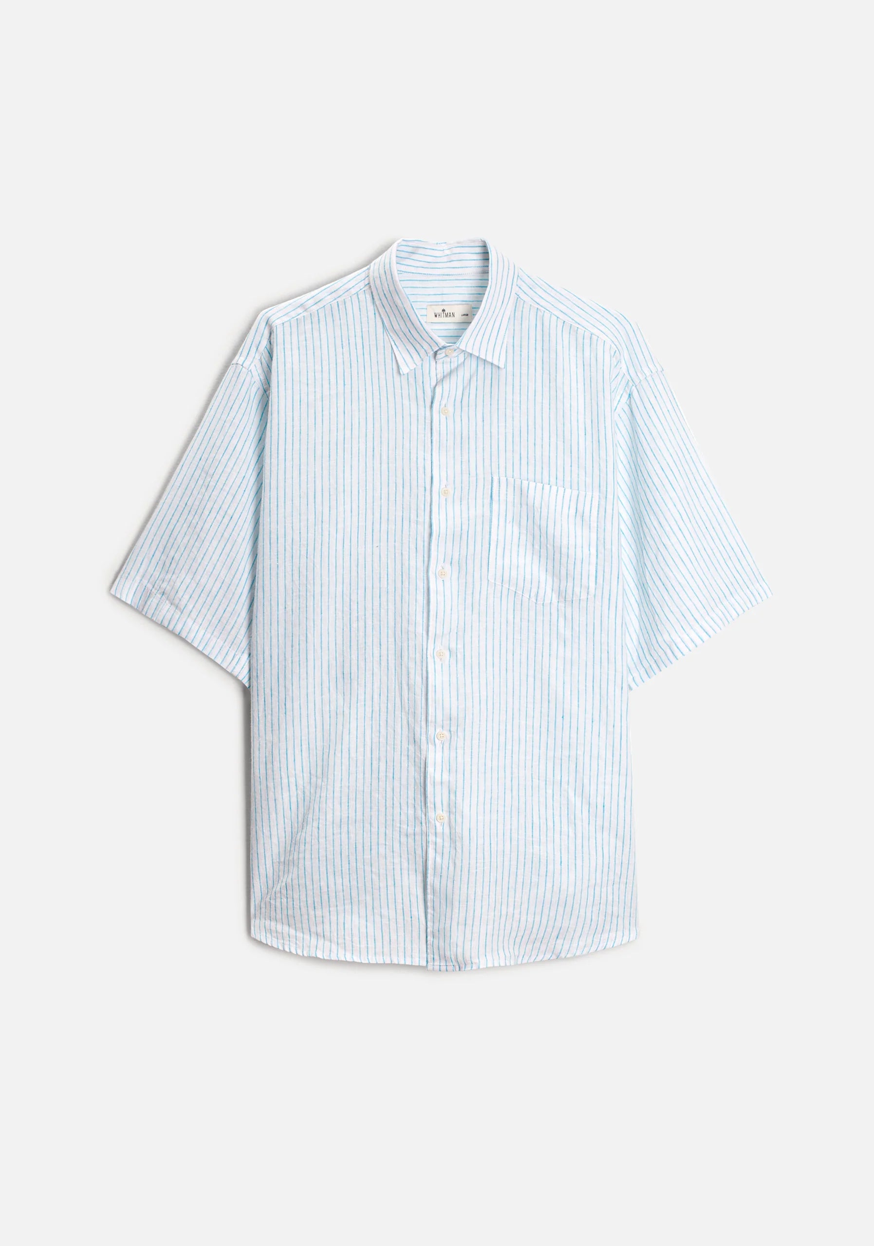 Cf Harlem Linen Shirt Turquoise Stripes