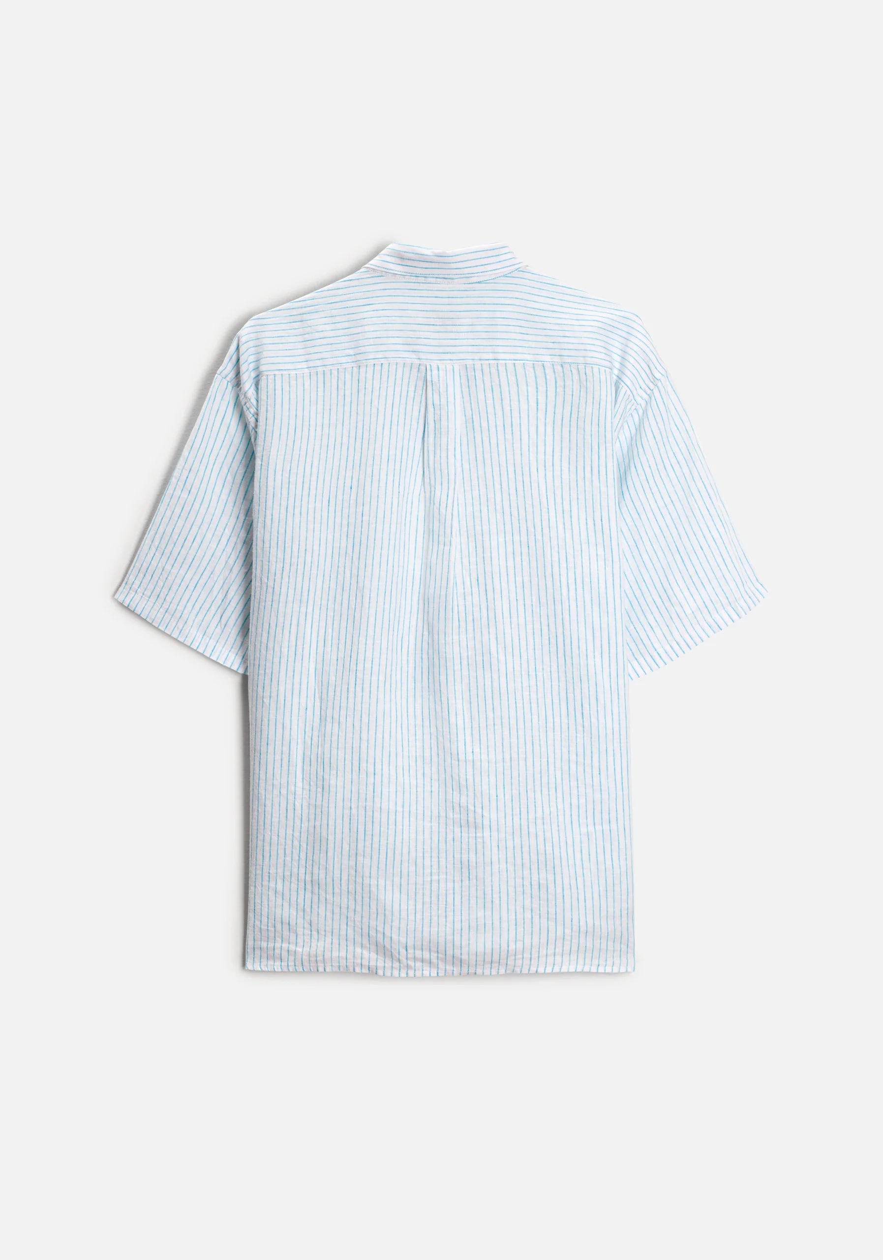 Cf Harlem Linen Shirt Turquoise Stripes