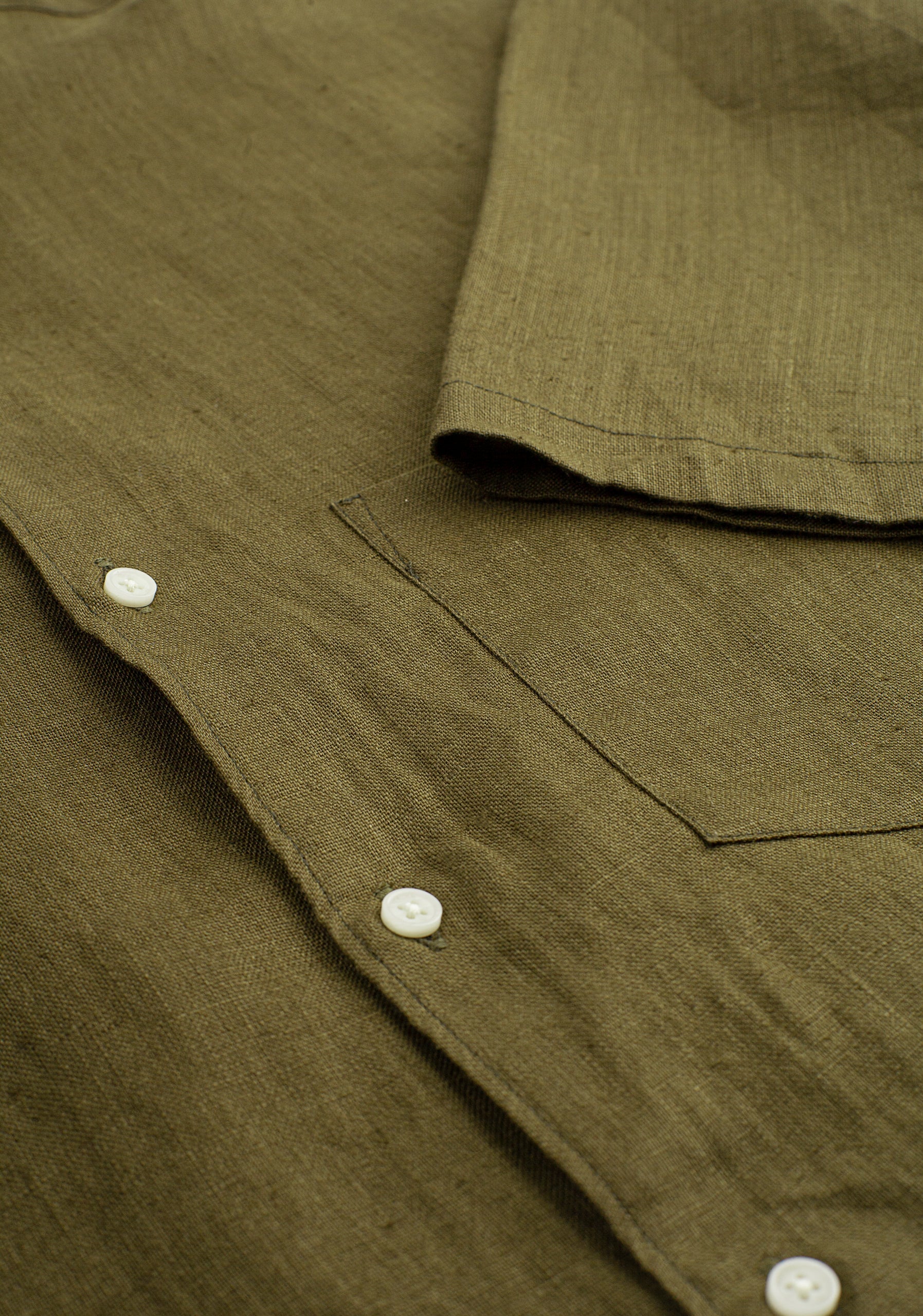 Linen Shirt Cf Harlem Olive Green