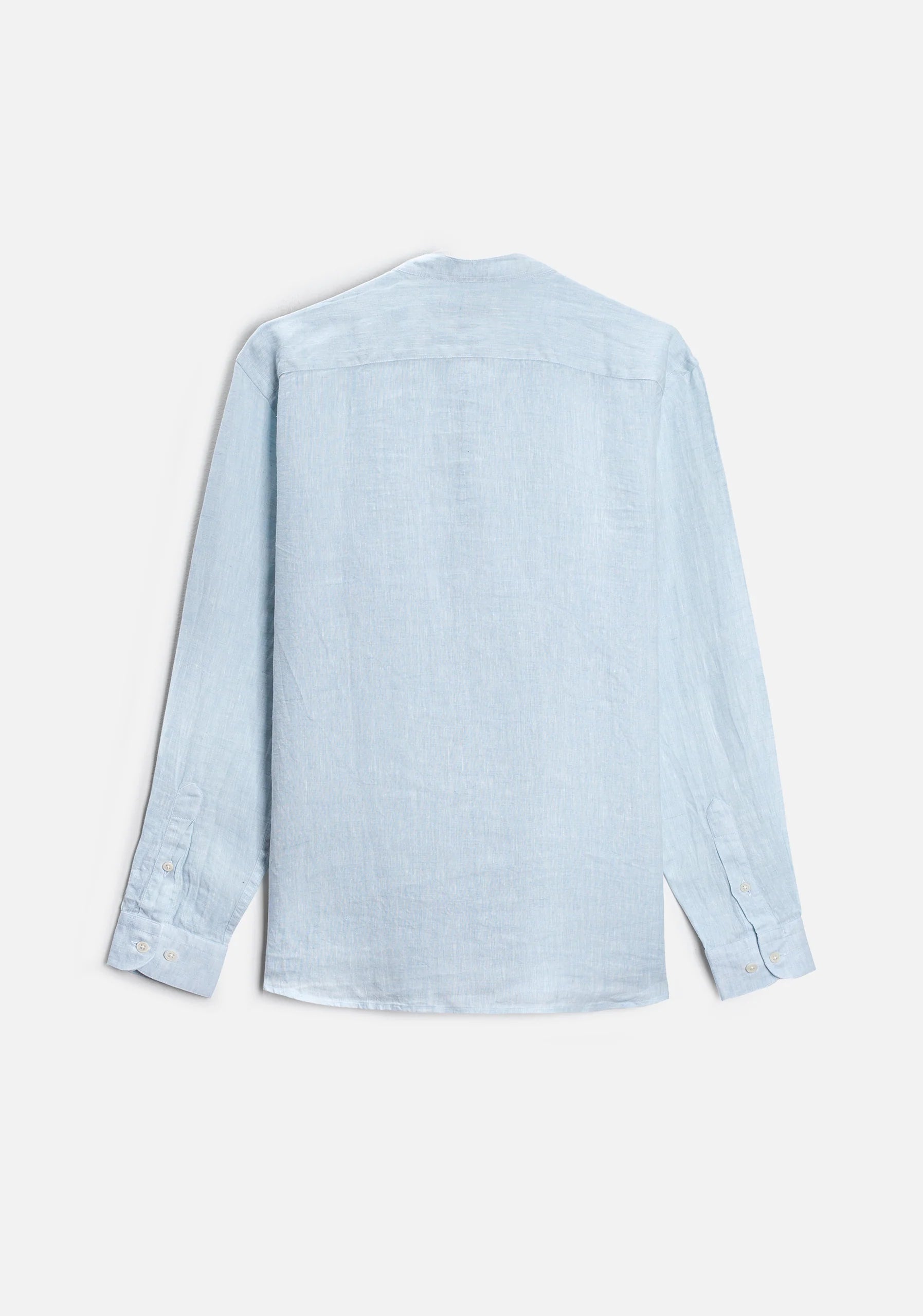 Linen Shirt Neru Collar Linen Shirt Blue White