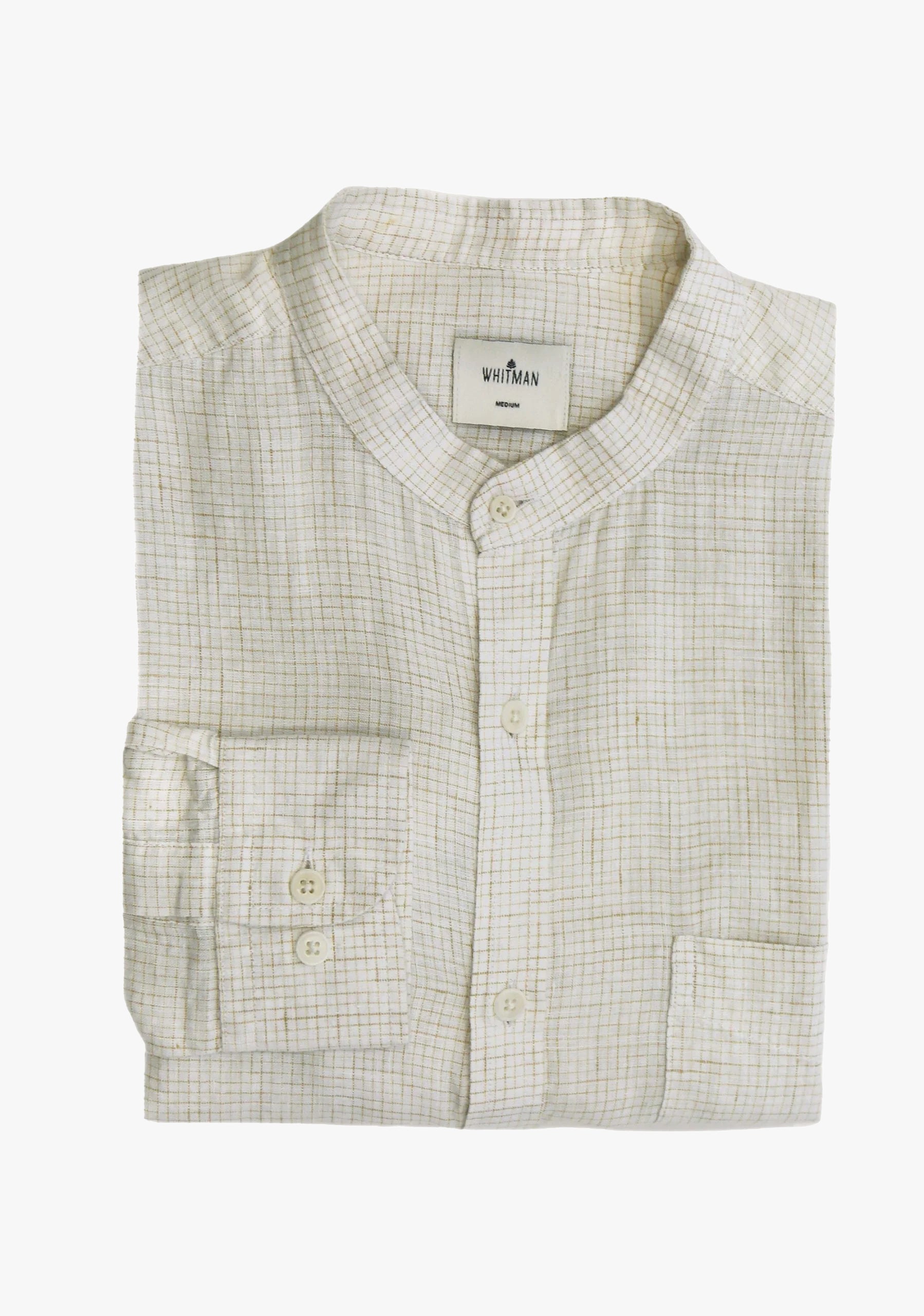 Linen Shirt Neru Collared Bone Plaids