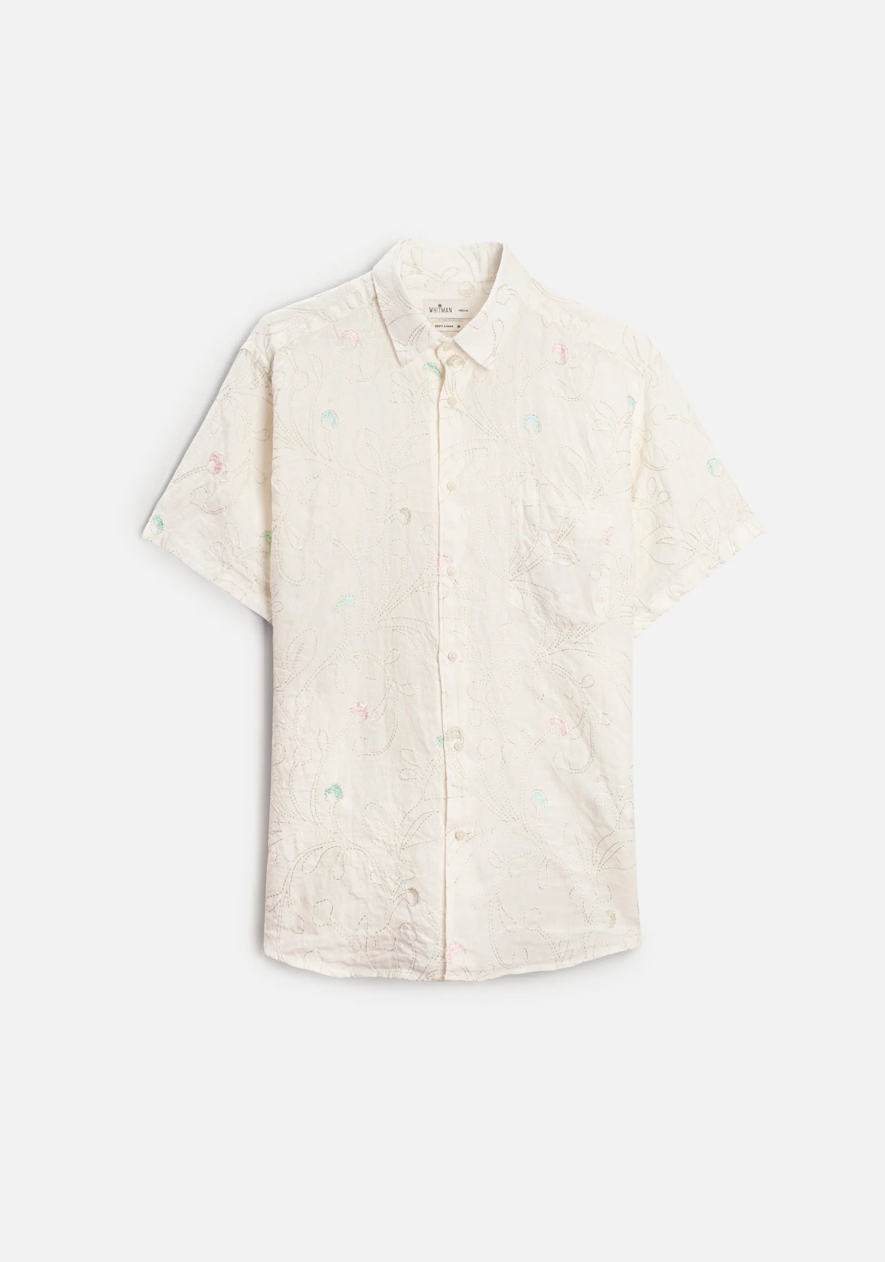 Linen Shirt Harlem Embroidered Ivory