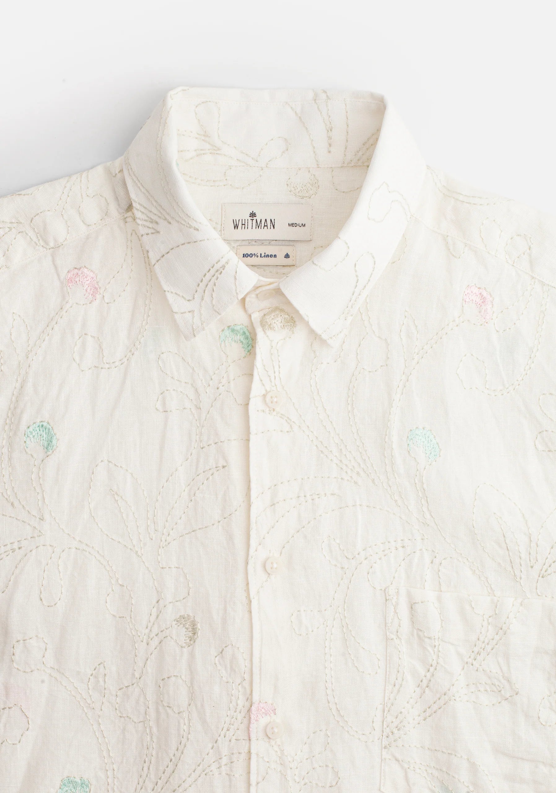 Linen Shirt Harlem Embroidered Ivory