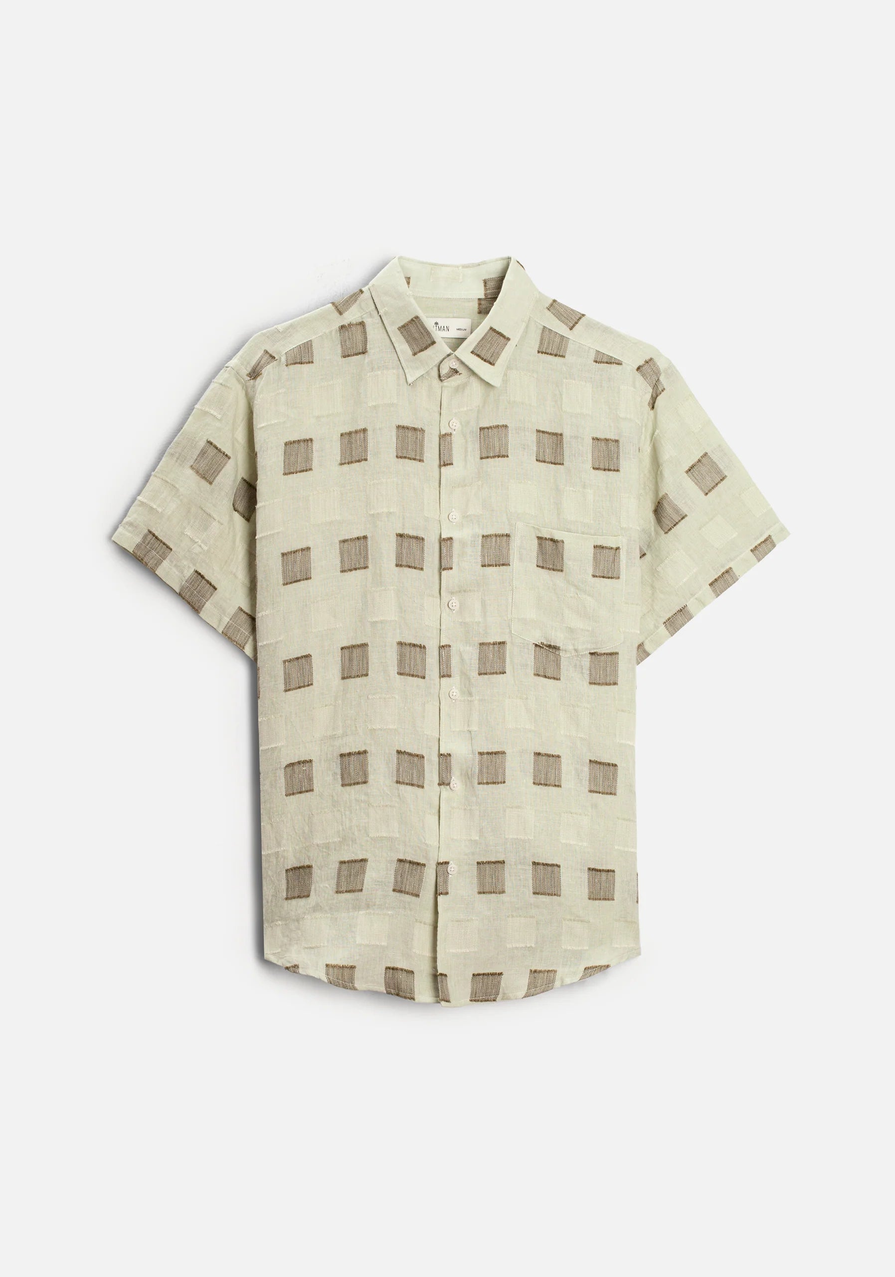 Harlem Embroidered Linen Shirt Light Green