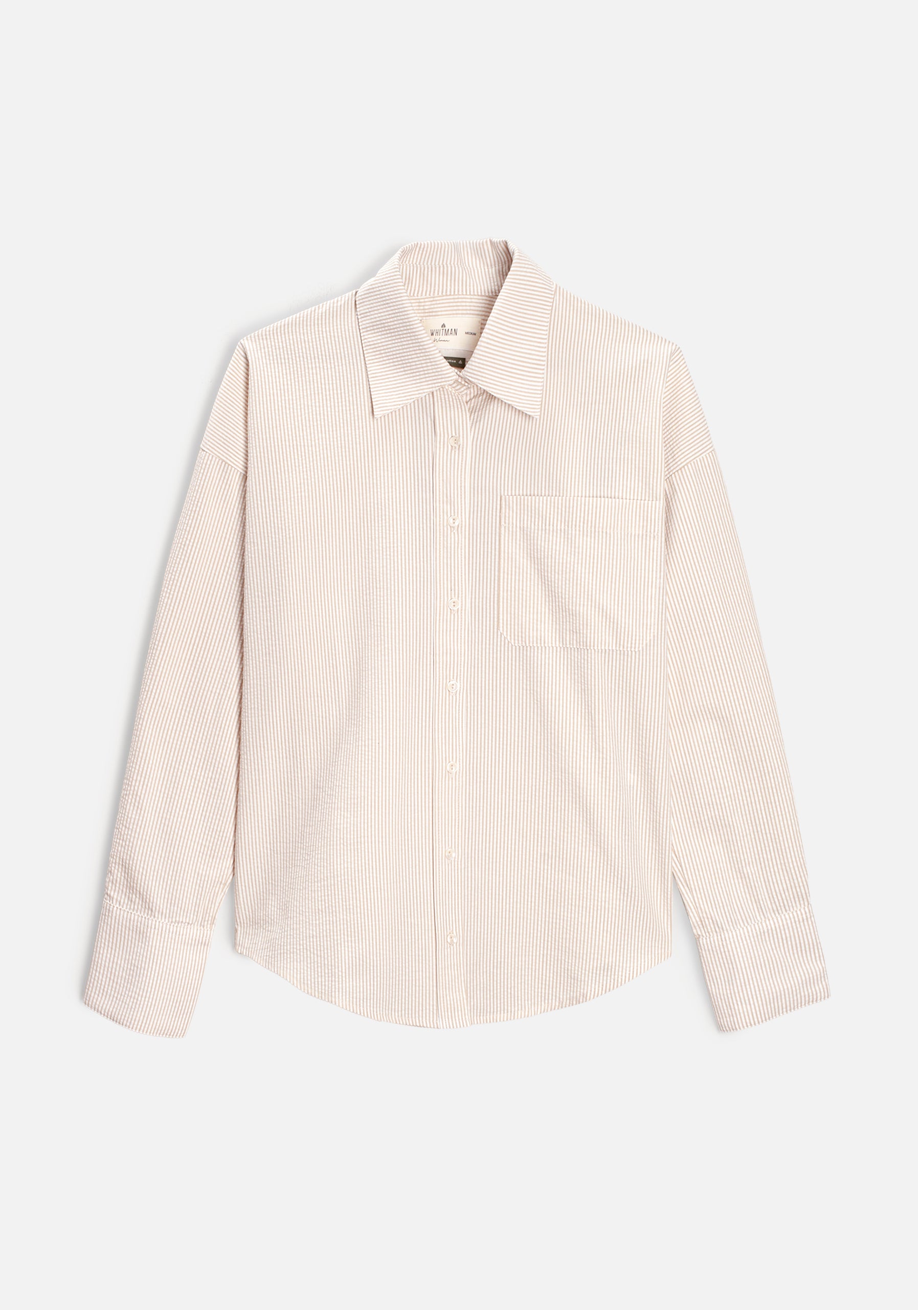 M Antonella Ivory and Beige Striped Shirt