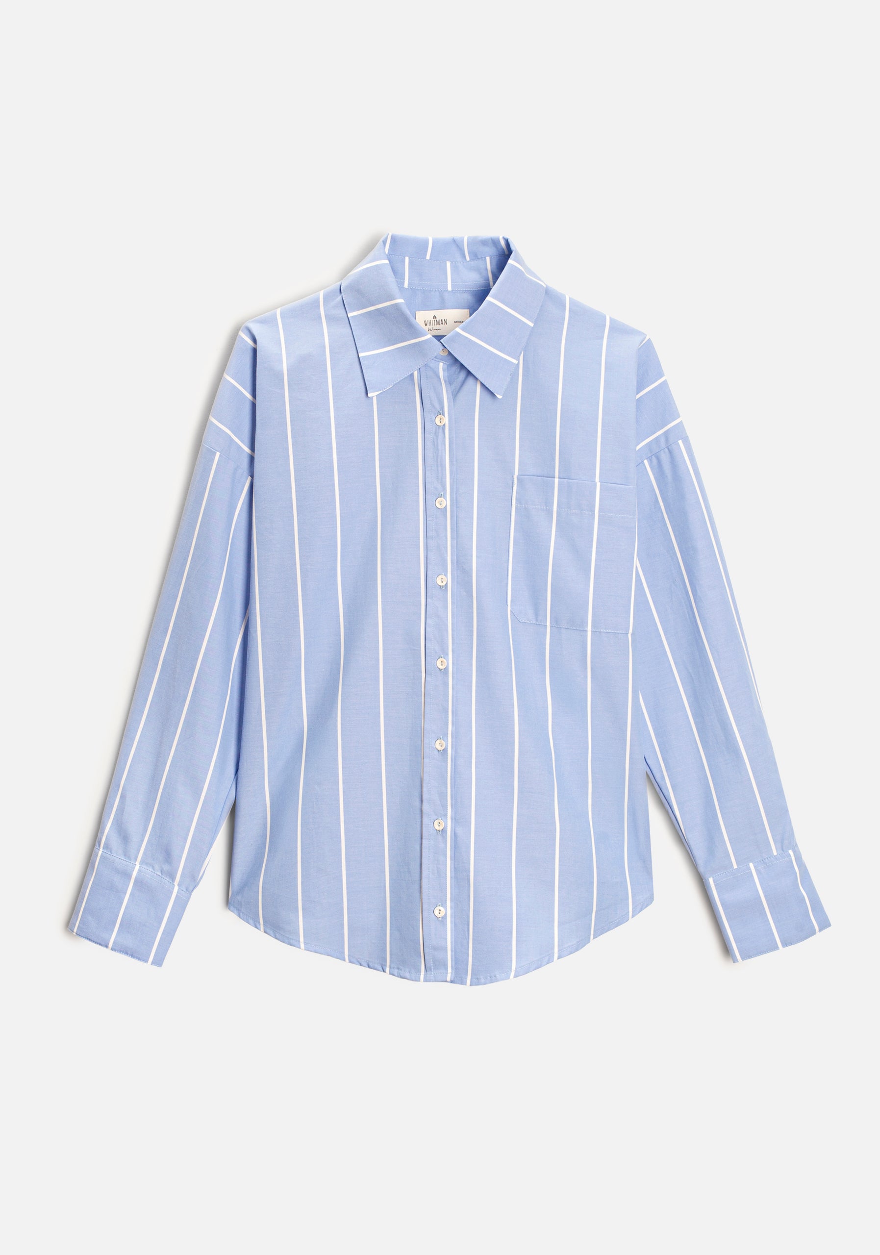 Antonella Mid-Blue and White Striped Shirt M