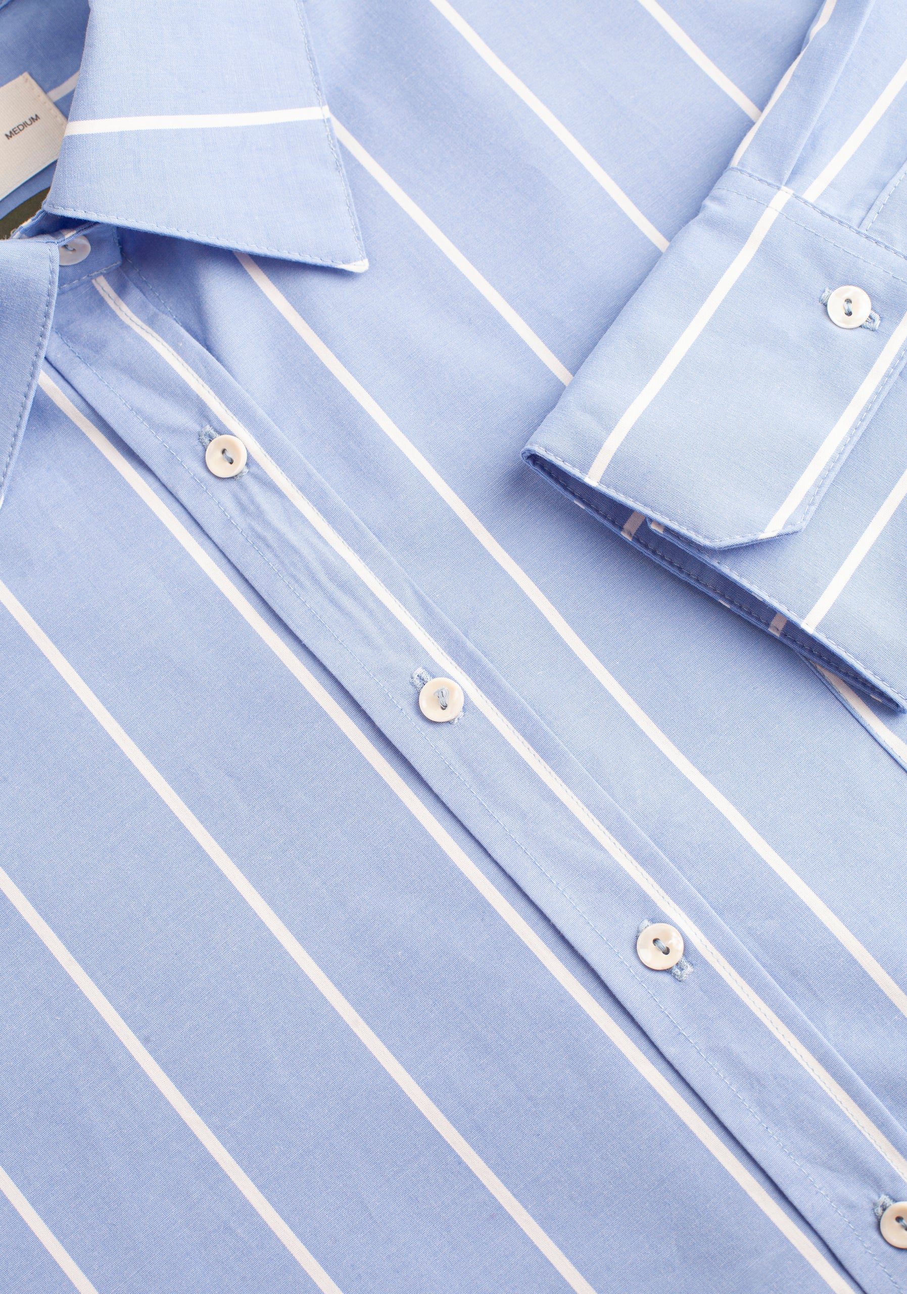 Antonella Mid-Blue and White Striped Shirt M