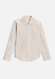 Antonella Shirt in Ivory and Blue Stripes