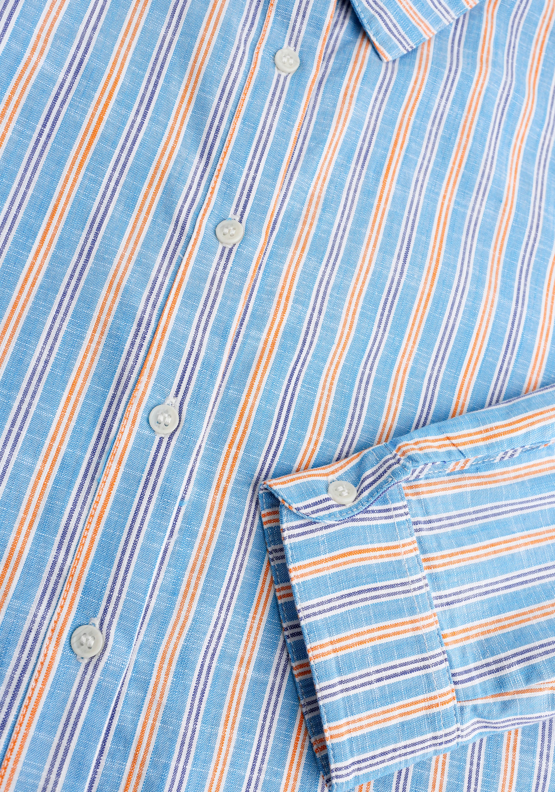 Ciara Women's Shirt Stripes Med Blue - Orange