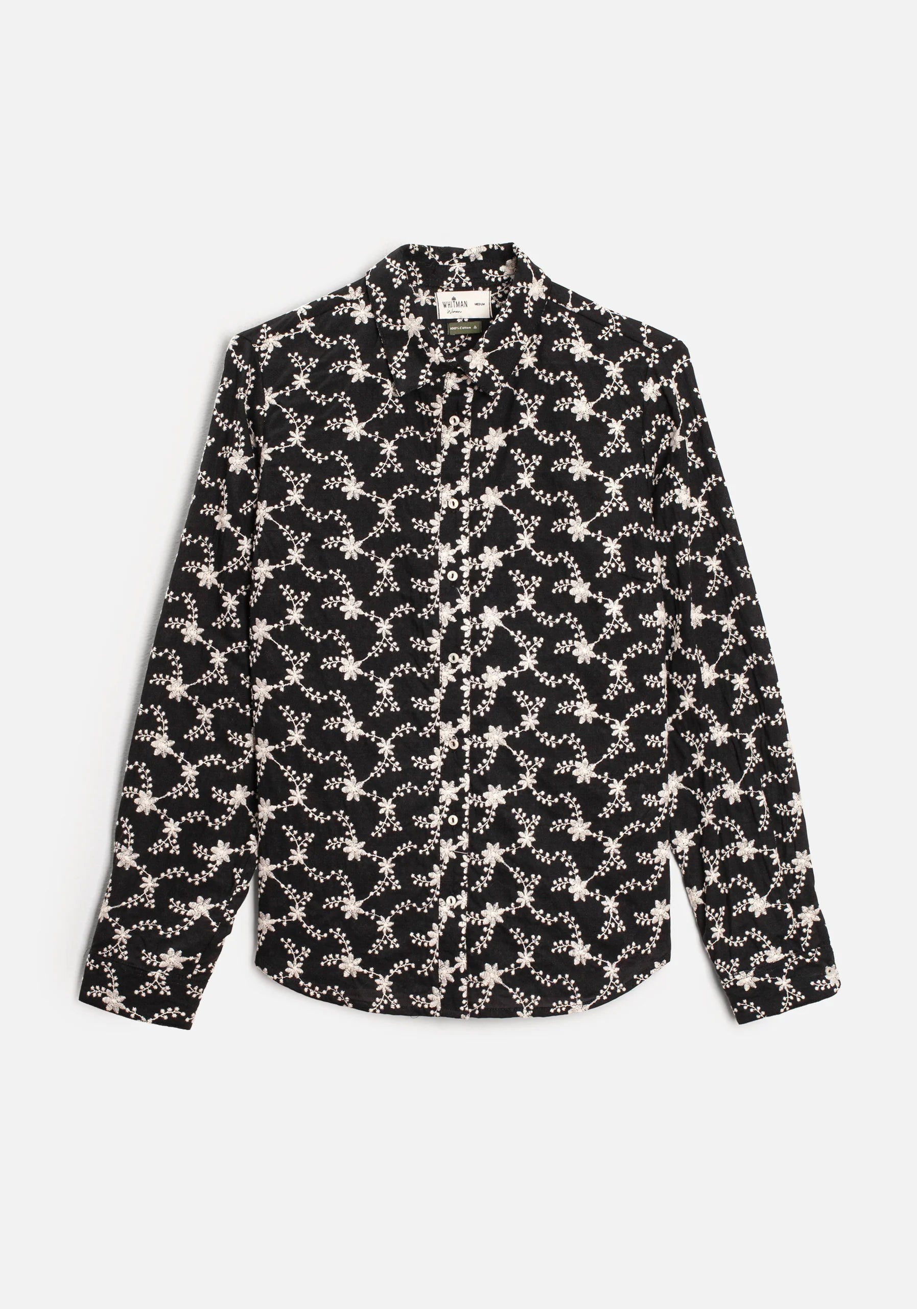 Petra Black Embroidered Shirt