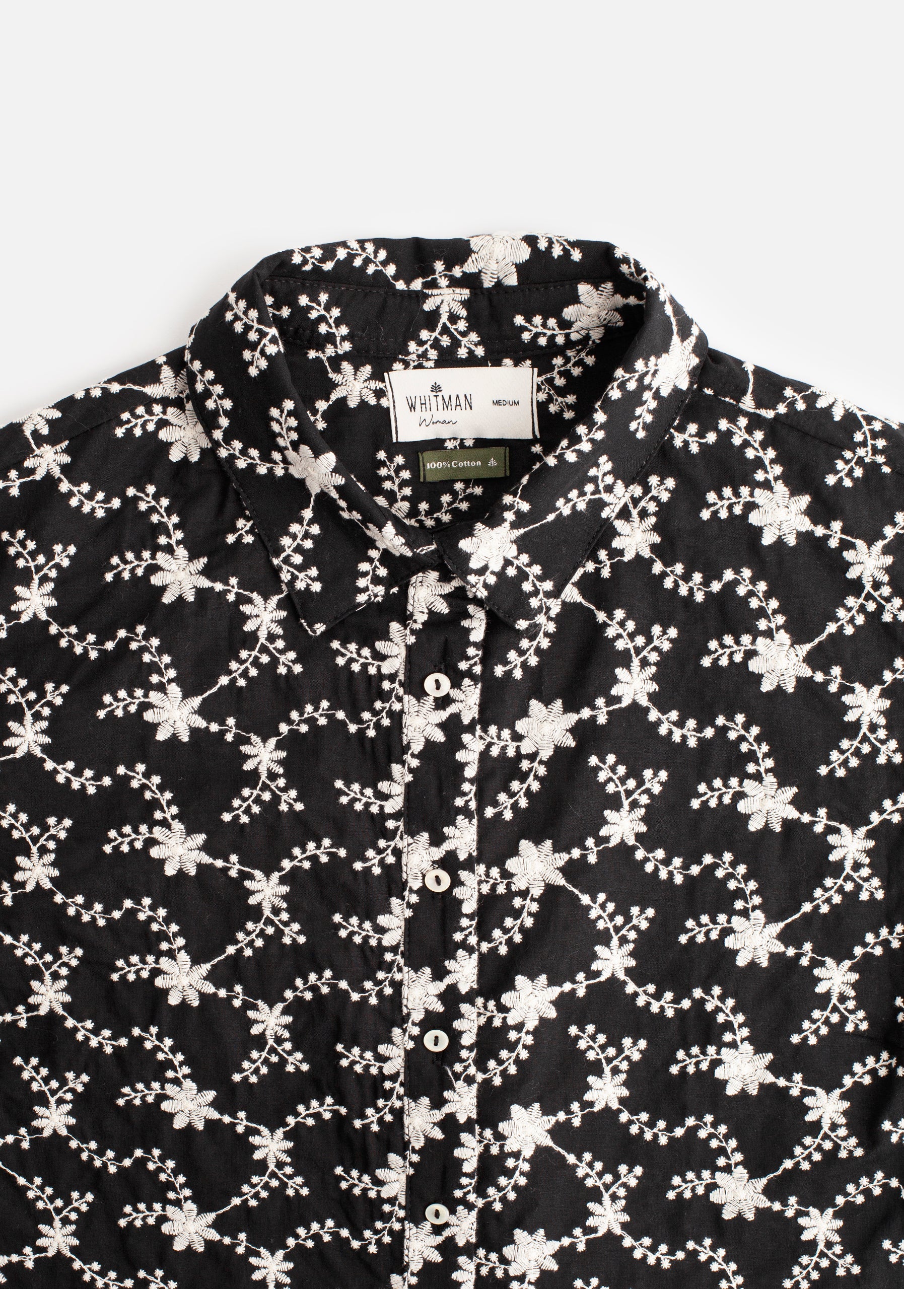 Petra Black Embroidered Shirt