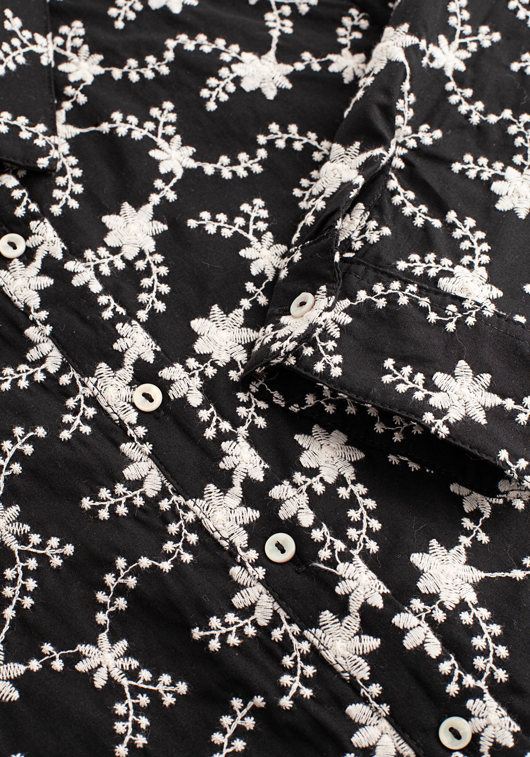 Petra Black Embroidered Shirt