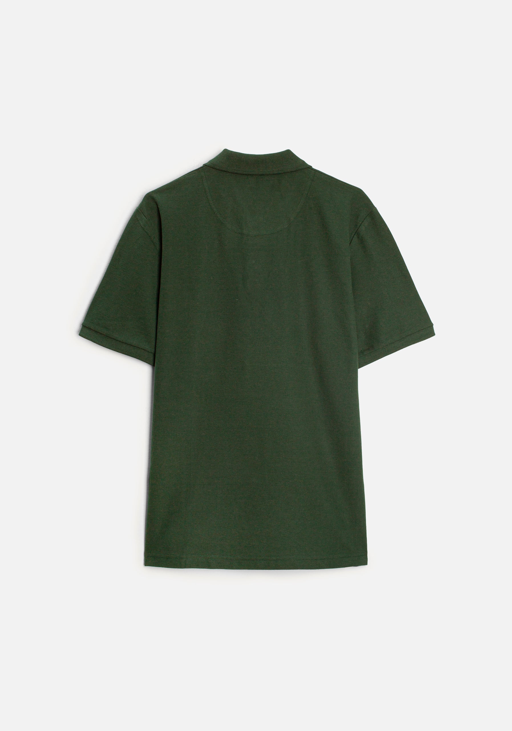 H Solid Color Polo Shirt L-Dark Green.