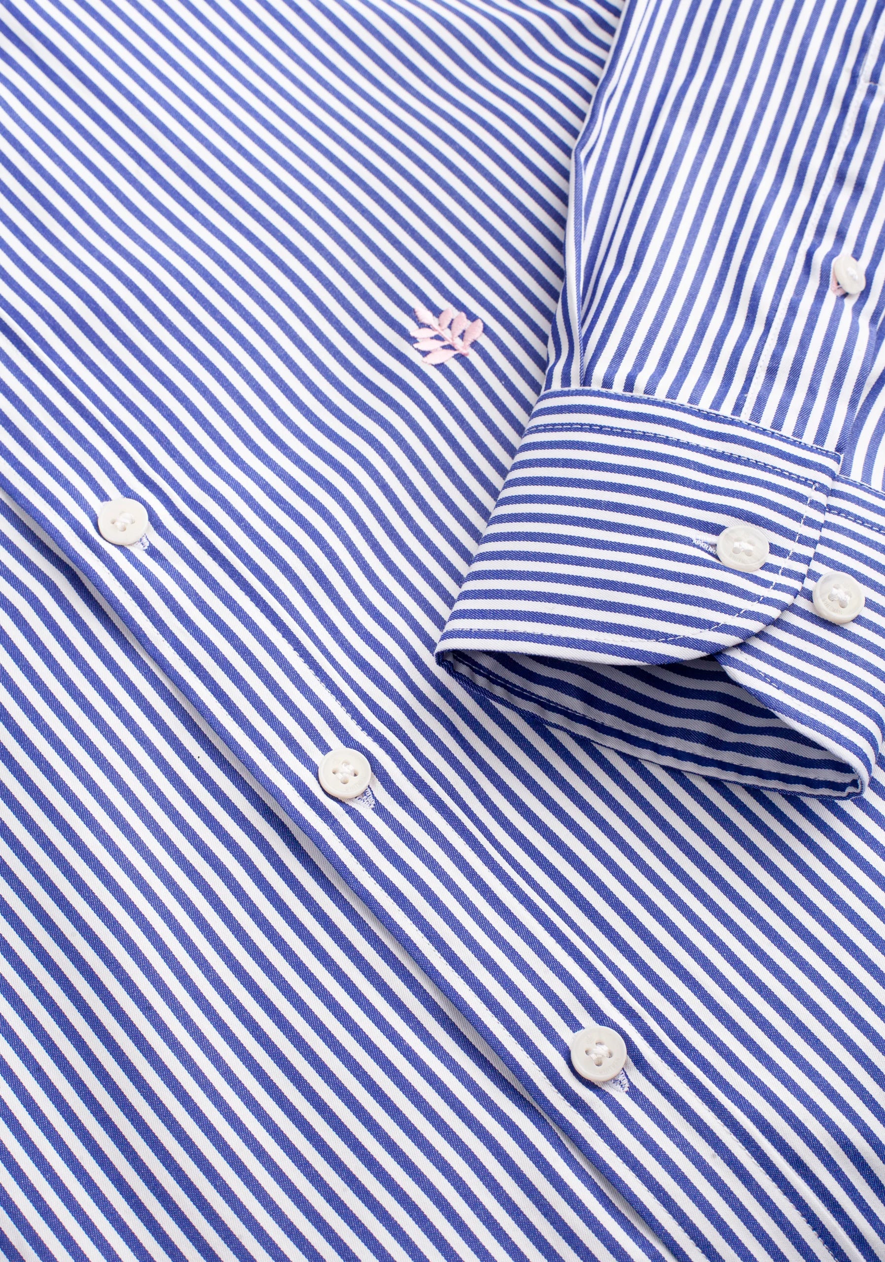 Shirt Stripes Med. Medium Blue - White CF L- Ros