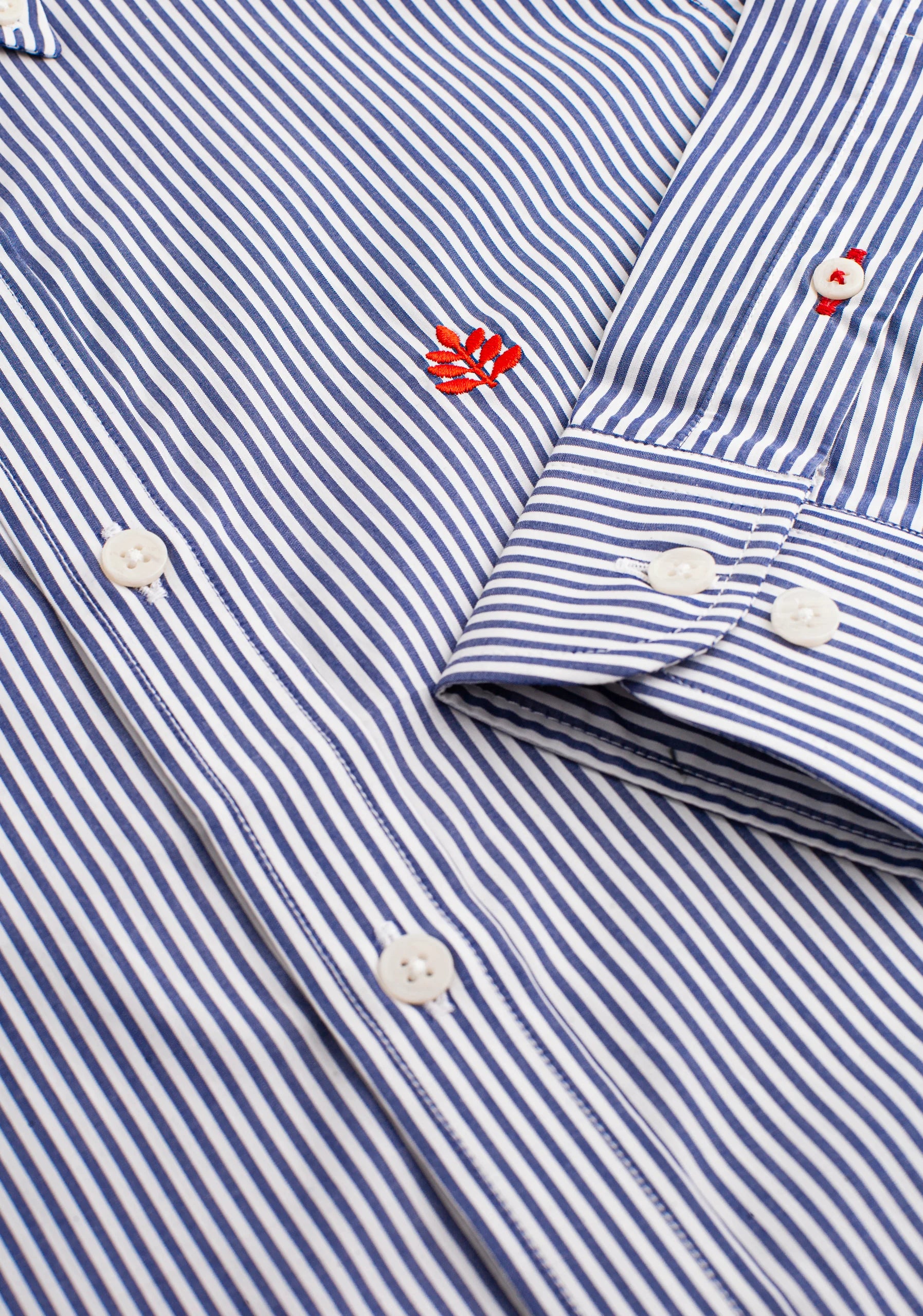 Med Stripe Shirt Blue Osc - White - CBD L-Roj