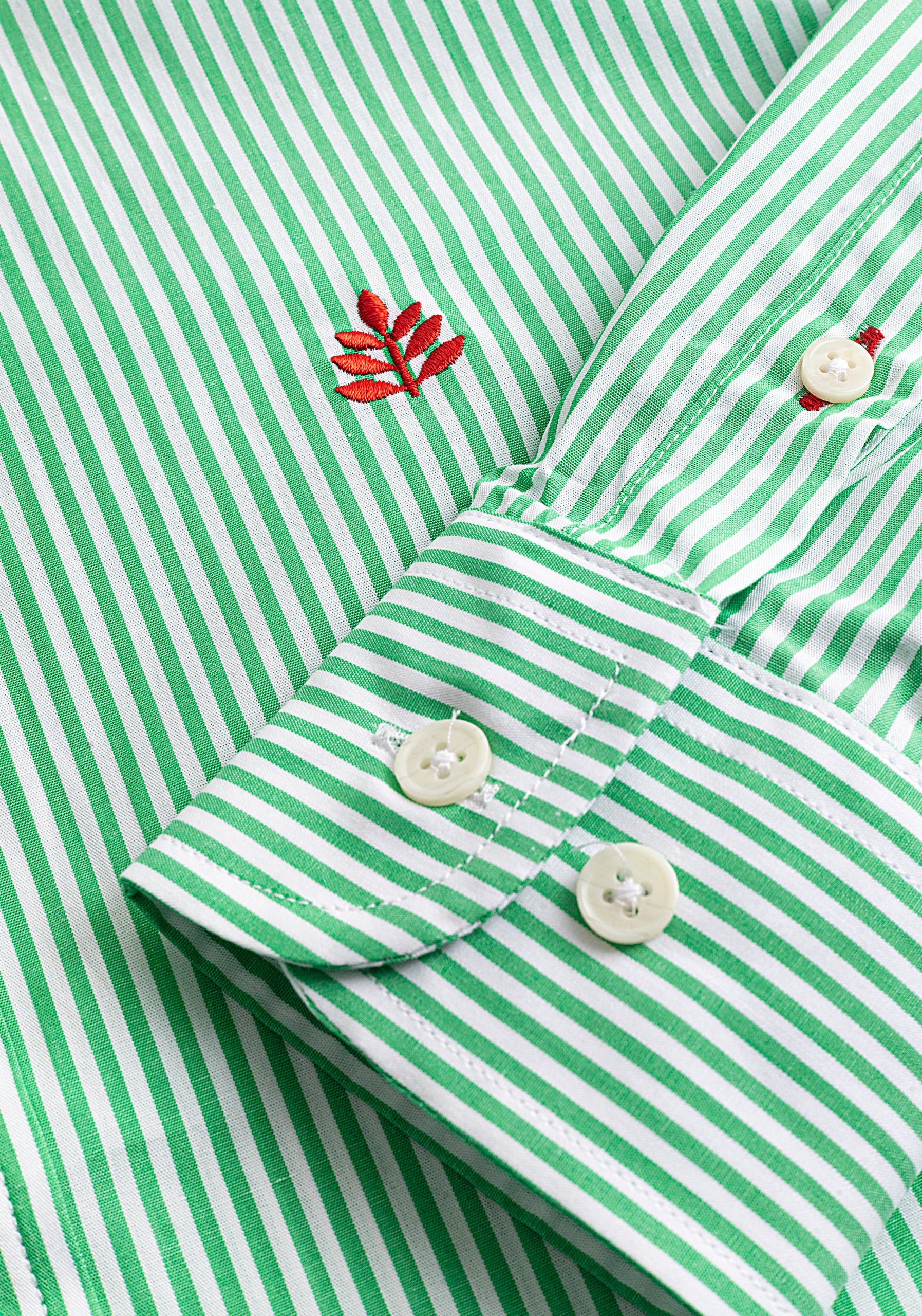 Green Med Striped Shirt - White CBD L-Roj