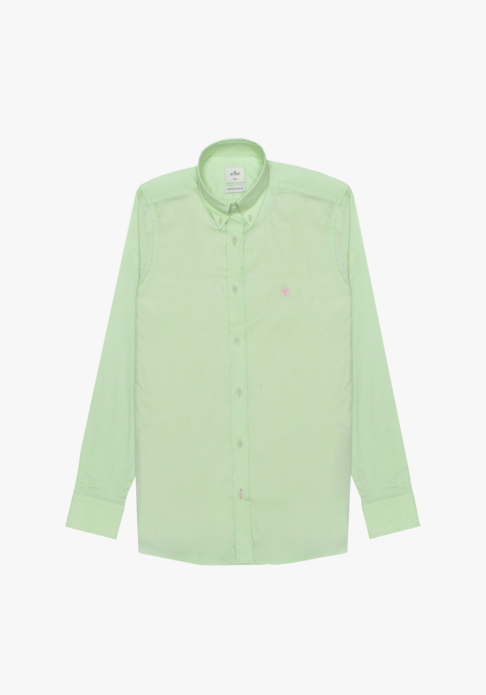 Apple Green Button Down Collared Shirt L-Pink