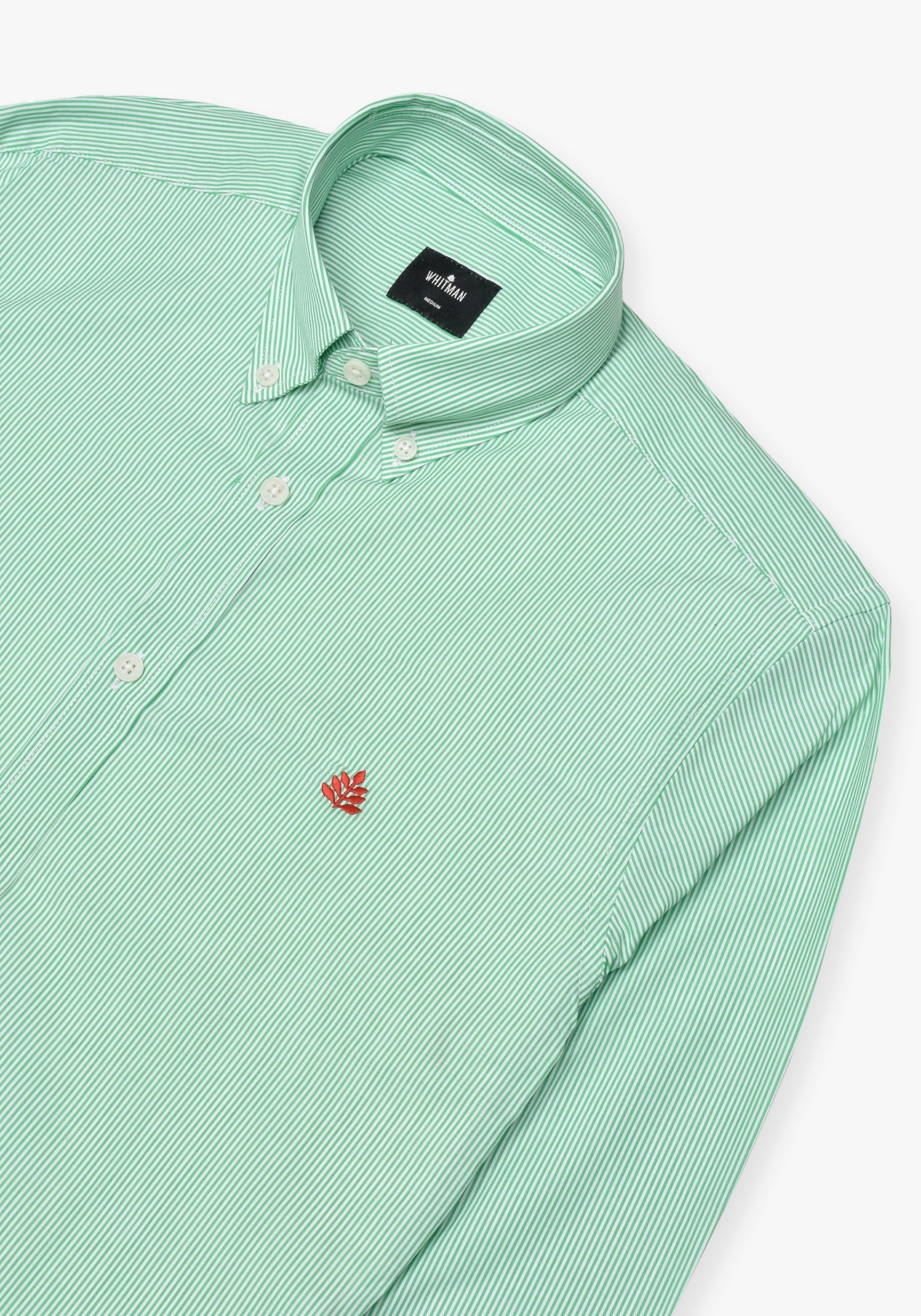 Whitman Slim Lines Medium Green Shirt - White