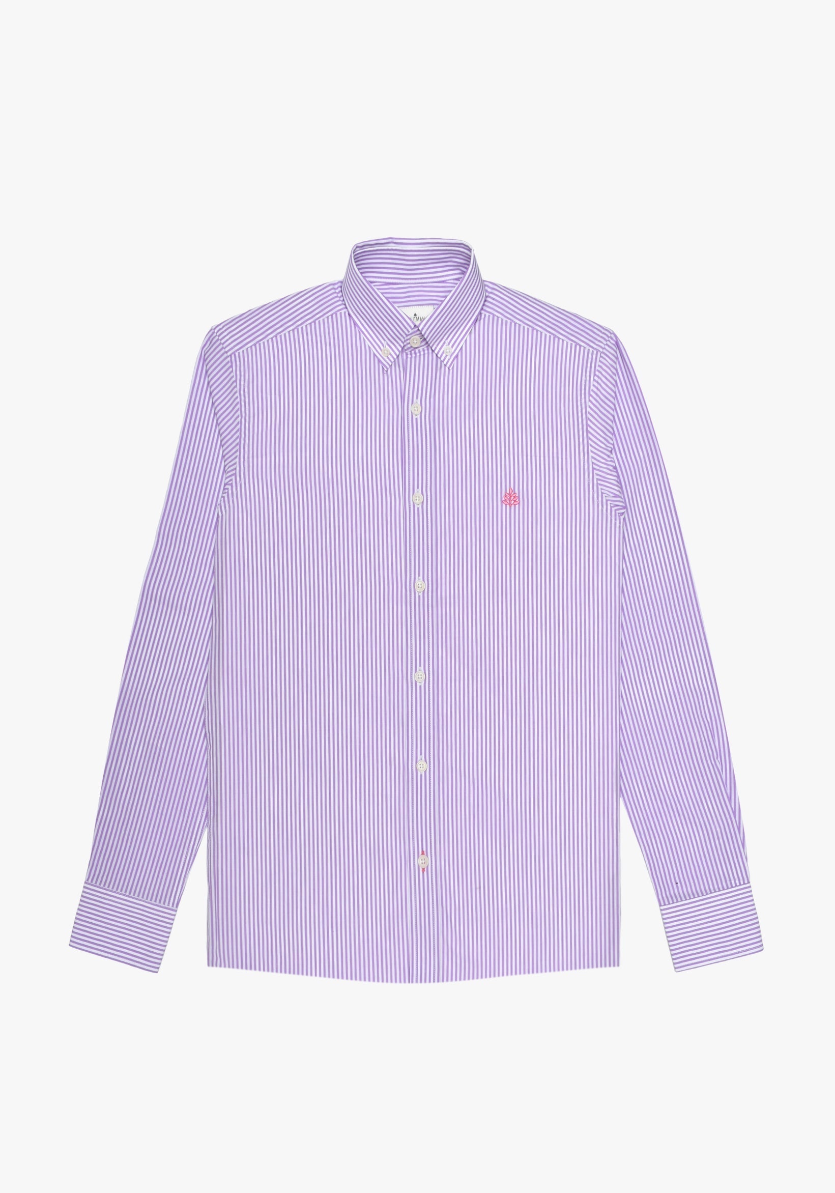 Whitman Lines Purple - White Button Down Collared Shirt