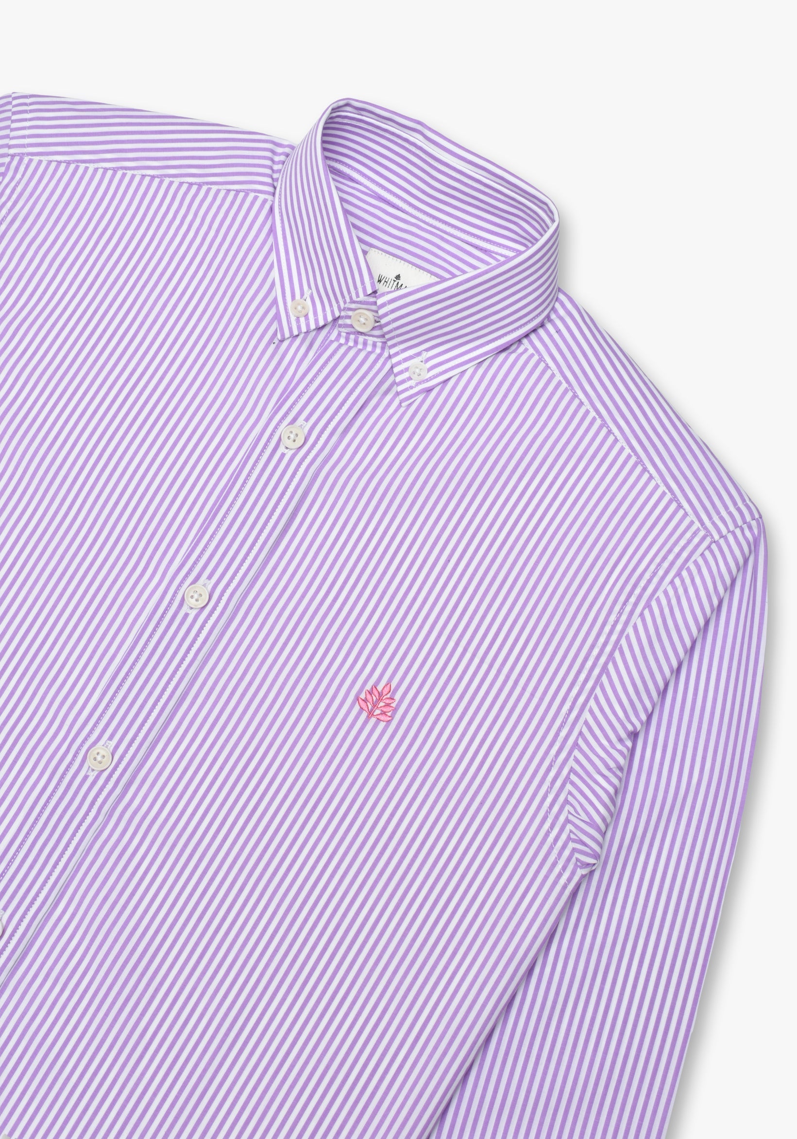 Whitman Lines Purple - White Button Down Collared Shirt