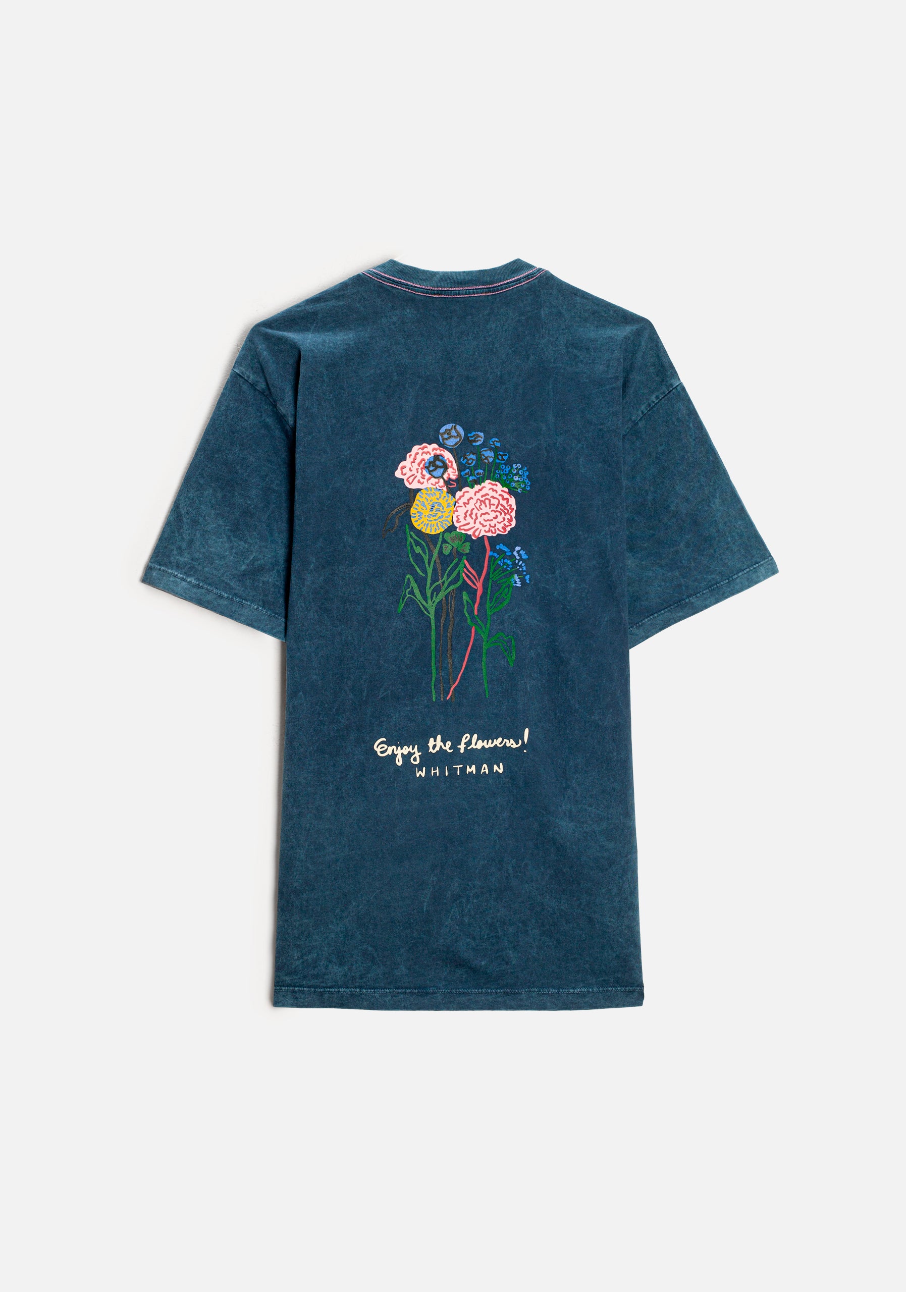 Blue Botanical Print T-Shirt