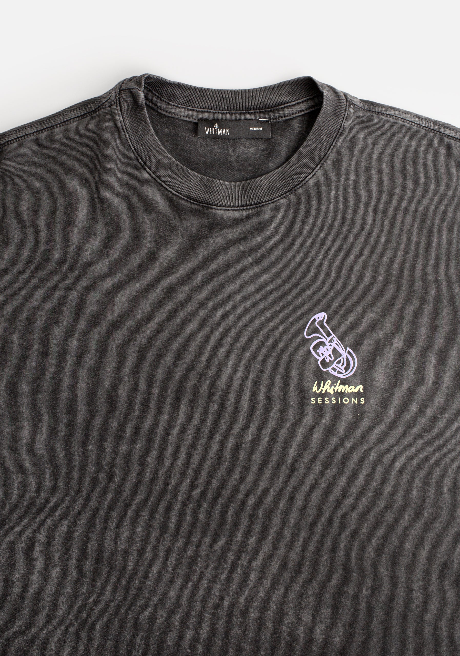 Stone Garment Dyed Black T-Shirt