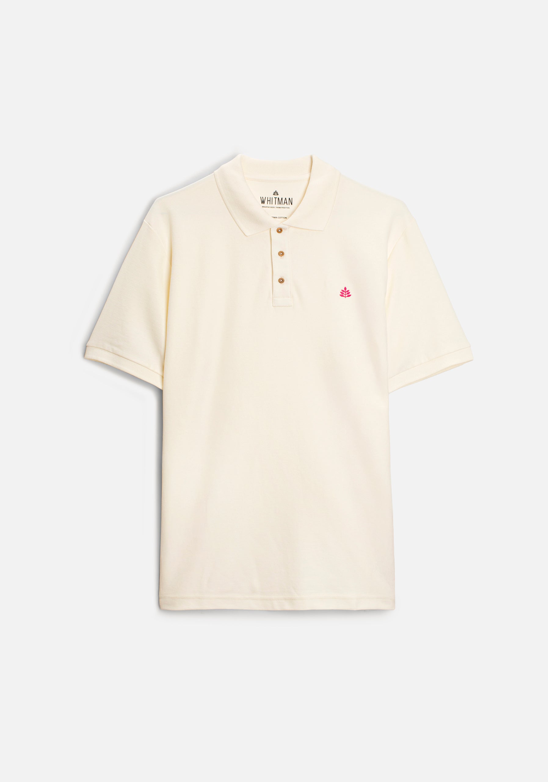 Solid Color Polo Shirt L-Fuc Ivory.