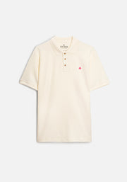 Solid Color Polo Shirt L-Fuc Ivory.