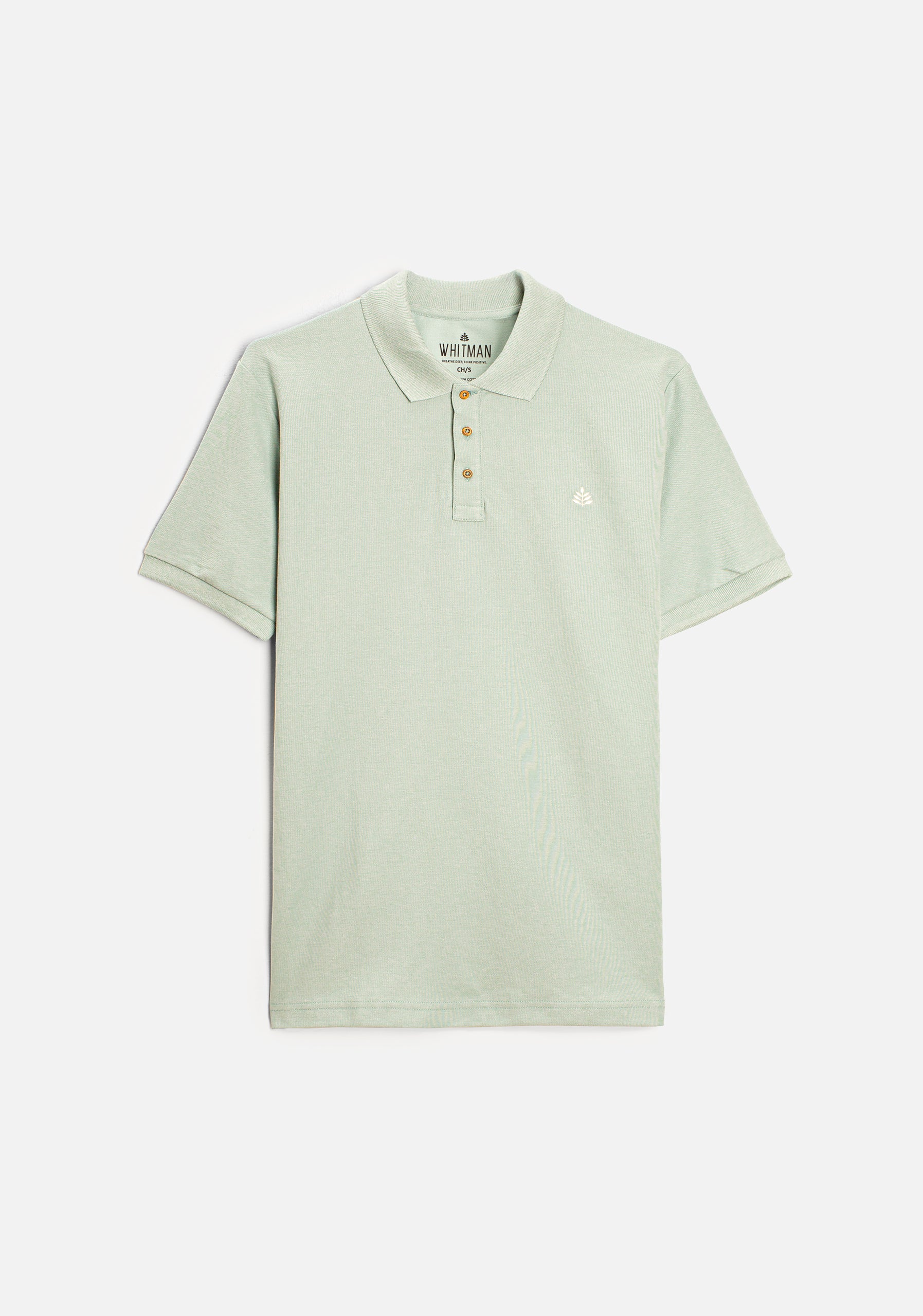 H Solid Color Polo Shirt L-Mint Green