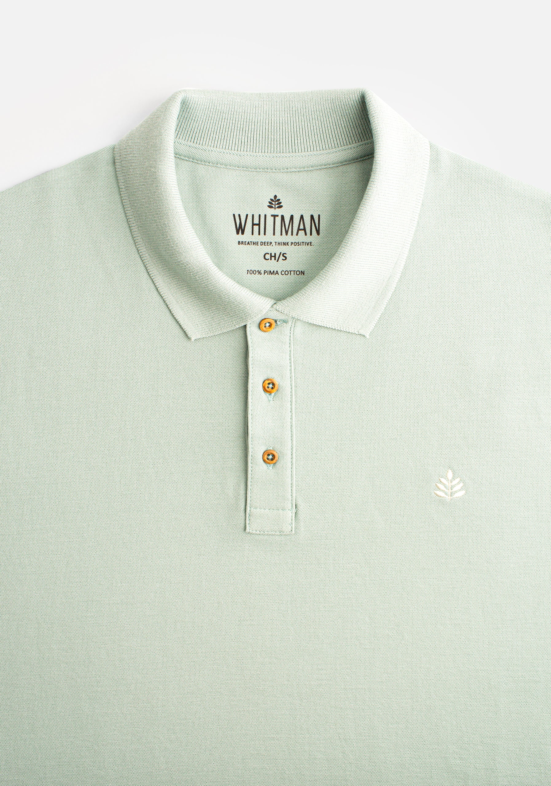 H Solid Color Polo Shirt L-Mint Green