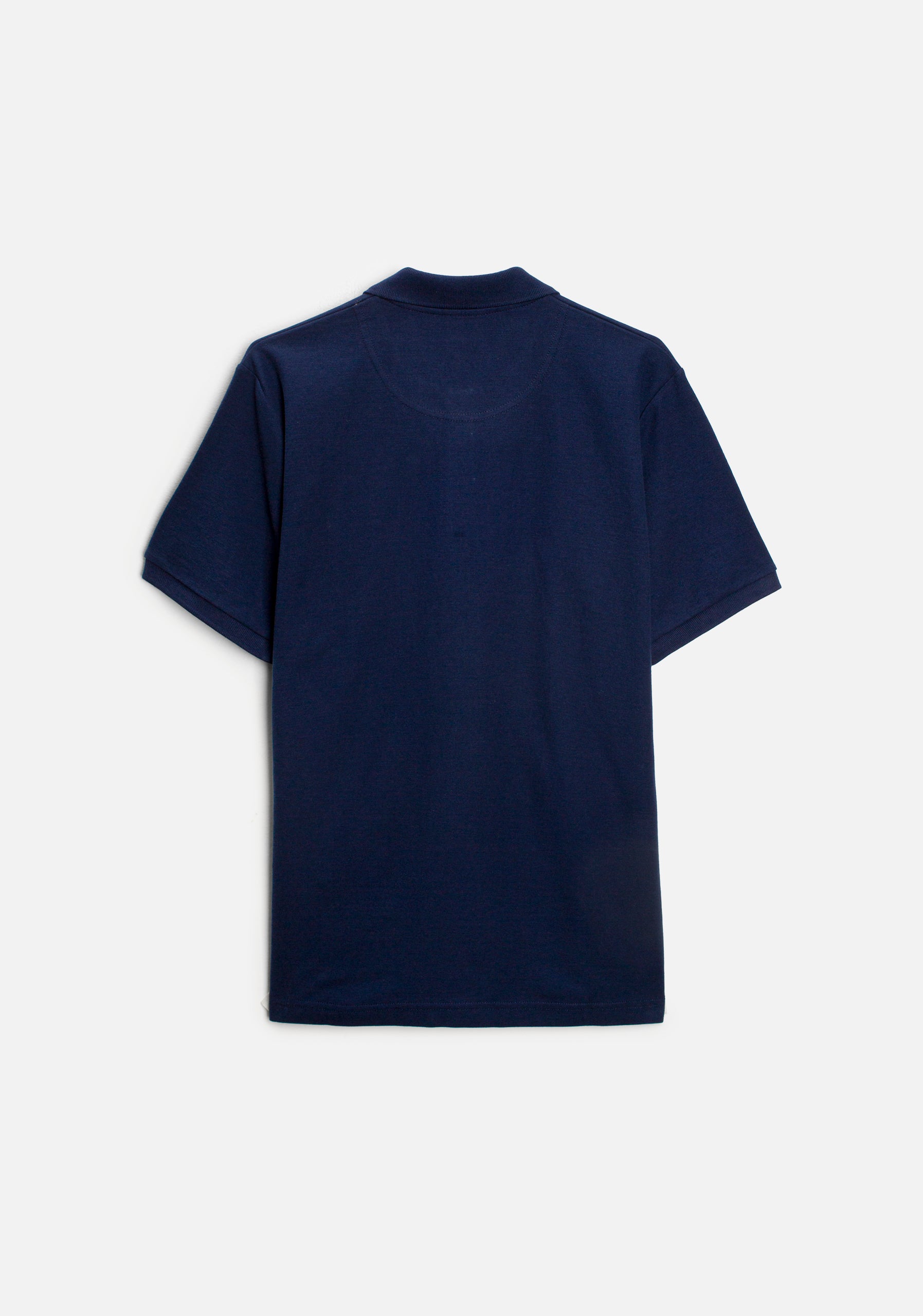 H Solid Color Polo Shirt L-Dark Blue