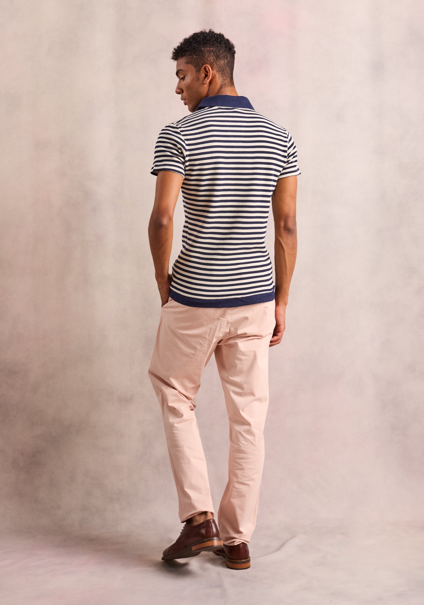 Striped Polo Dark Blue Shirt