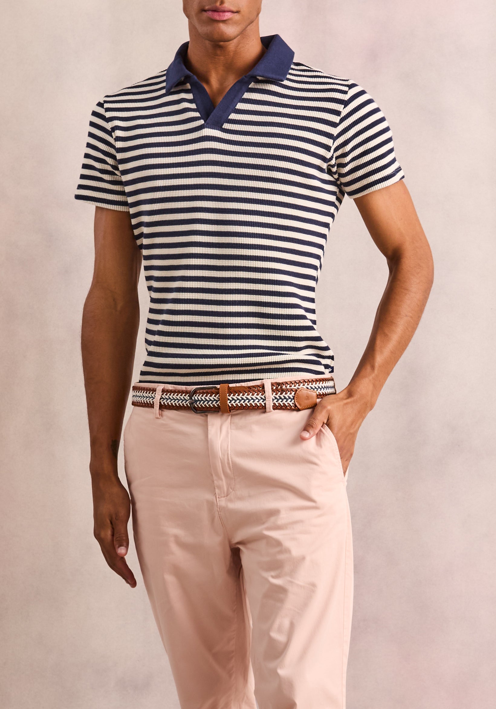 Striped Polo Dark Blue Shirt