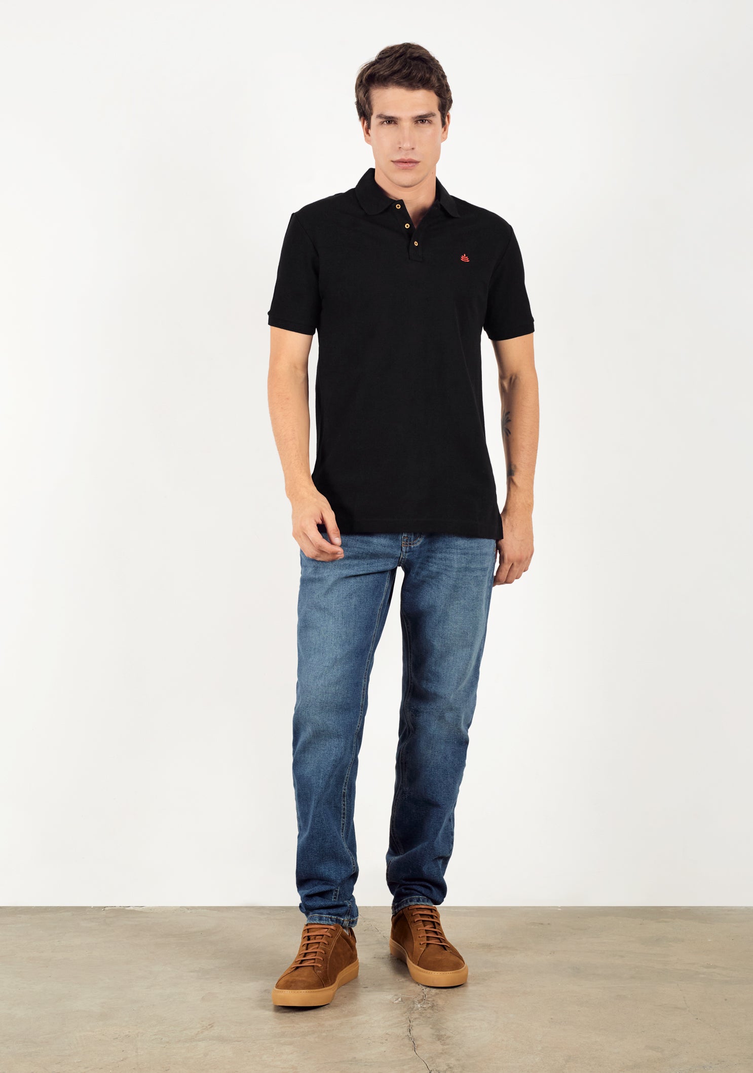 Polo Black Shirt L-Red