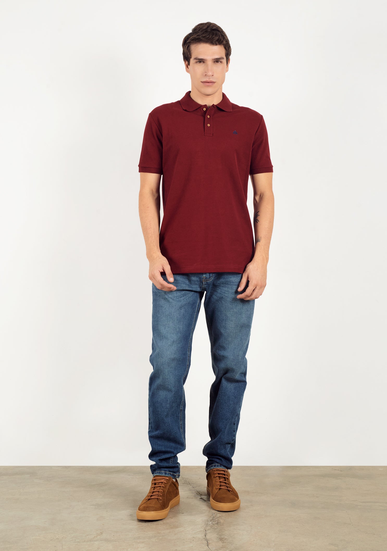 Polo Burgundy Shirt L-Blue