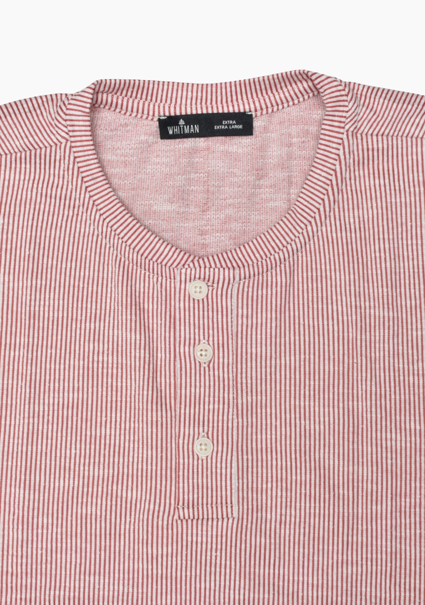 Three Buttons Lines Red/Bone T-Shirt