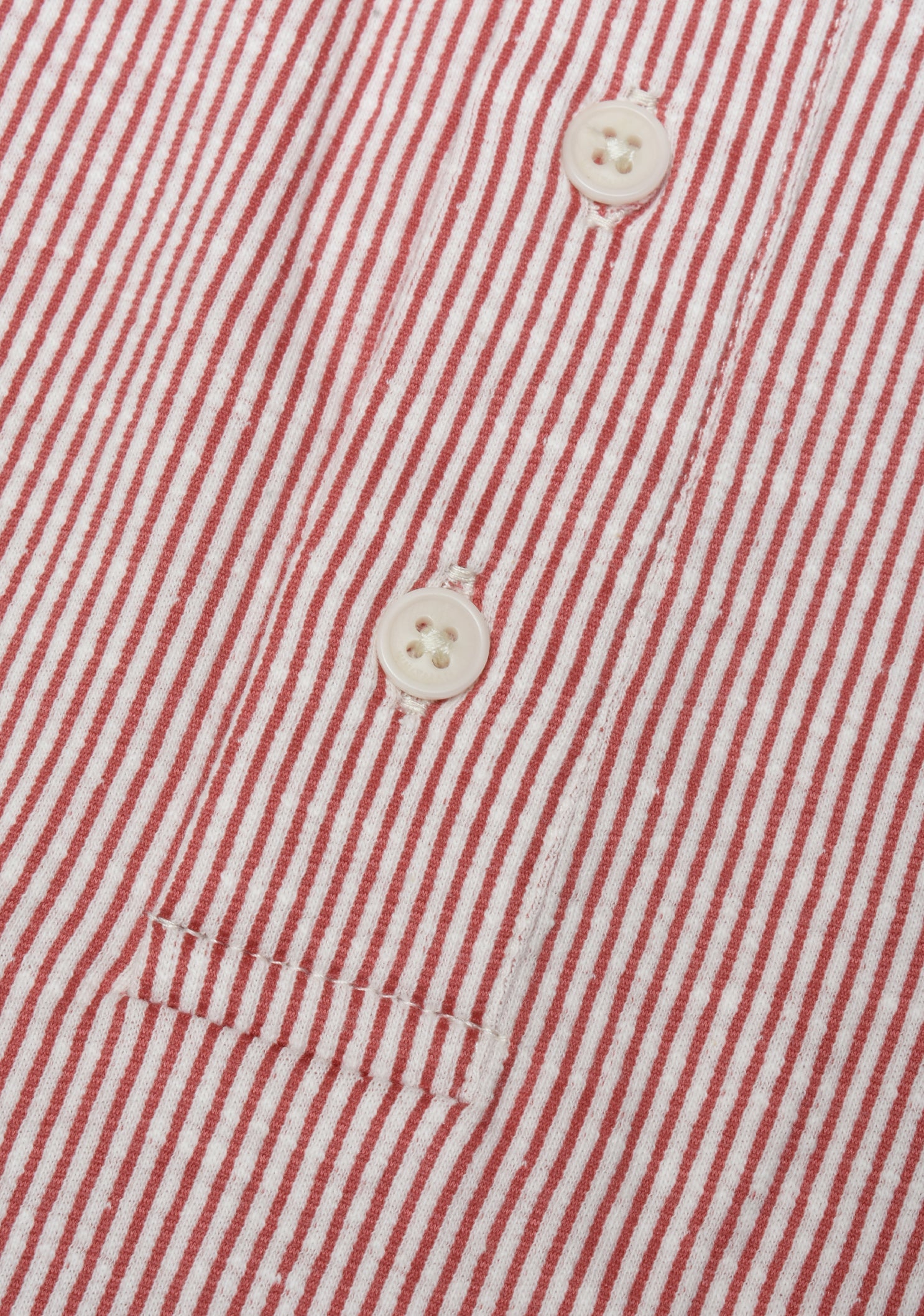 Three Buttons Lines Red/Bone T-Shirt