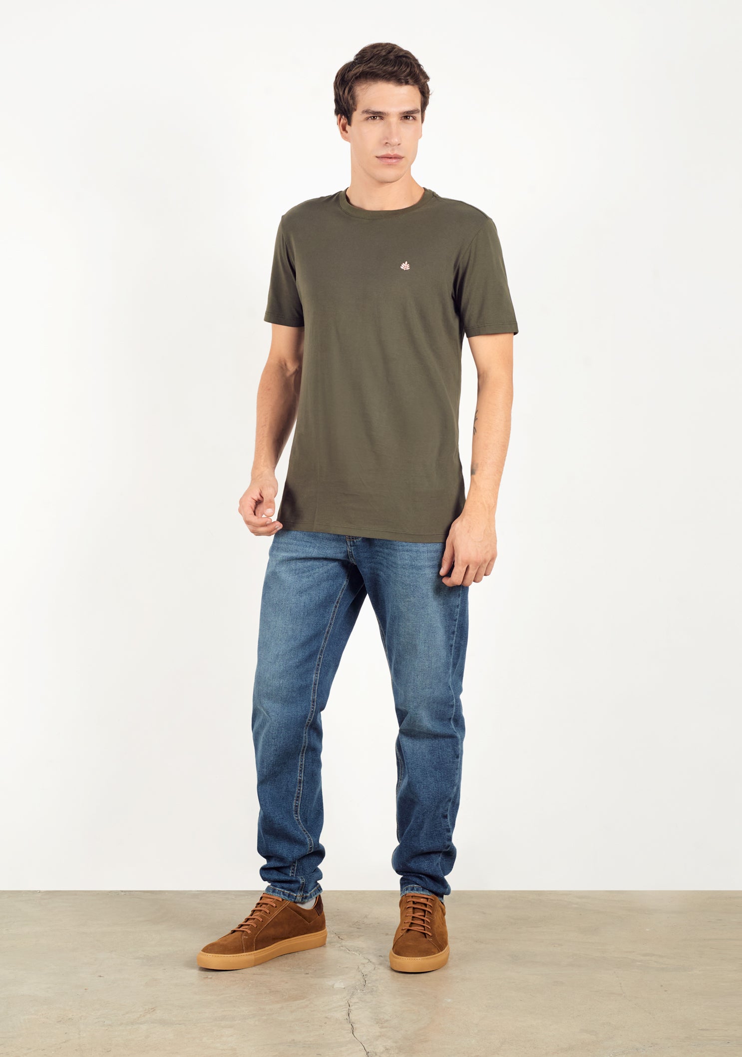 T-shirt in Military Green L-Pink