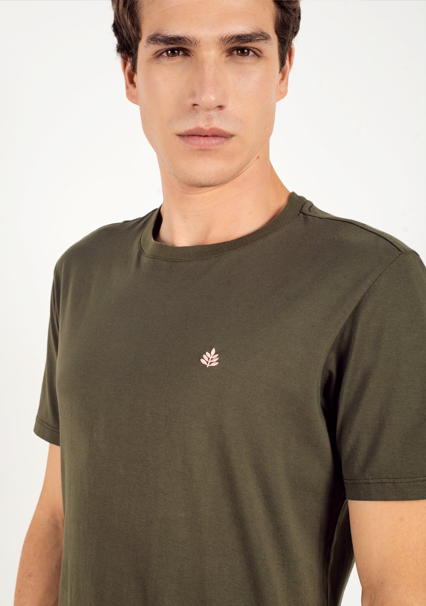 T-shirt in Military Green L-Pink